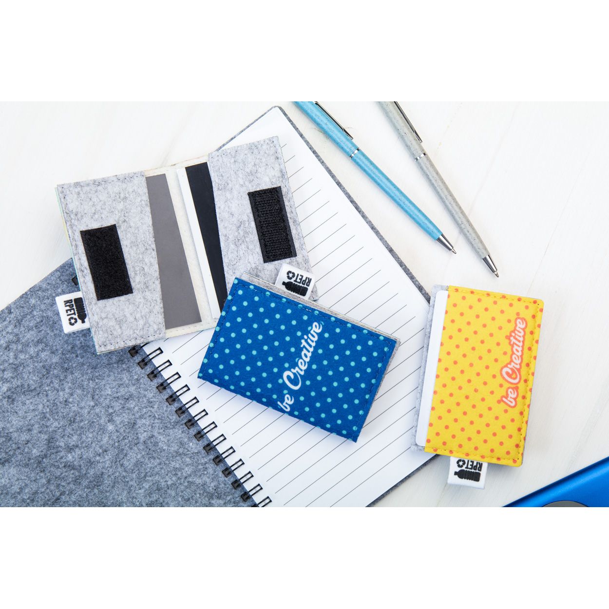 CreaFelt Card Plus Individuelles Kreditkartenetui - weiß - grau-935