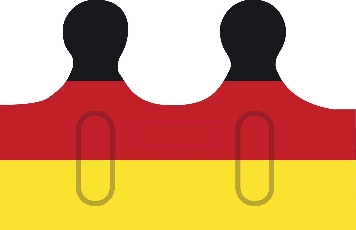 Veredelungsposition rotes Segment, zwischen Prägungen