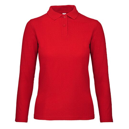 Women´s Long Sleeve Polo ID.001 - red - XL-221