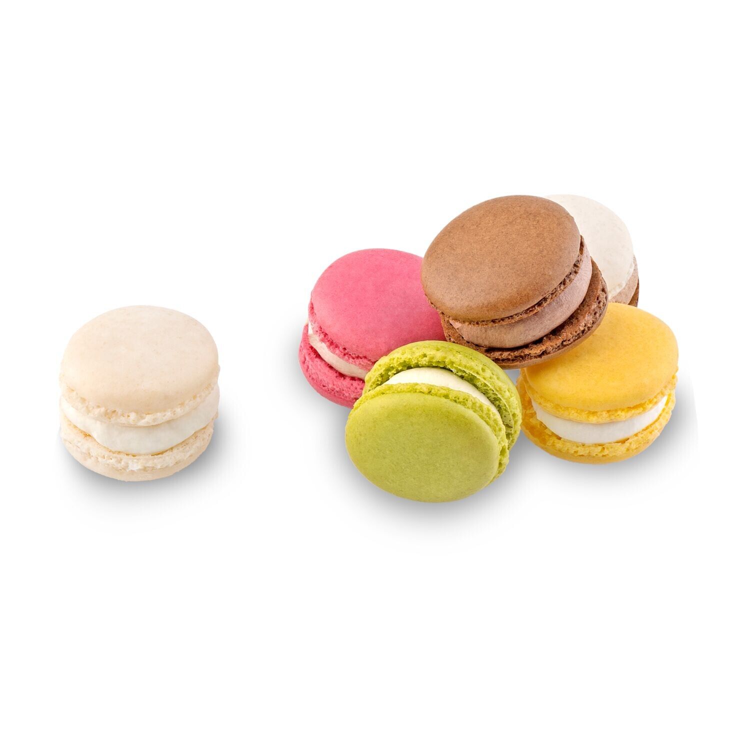 Macaron-Stange mit Schleifen - sechs bunte Macarons (60 g)-311