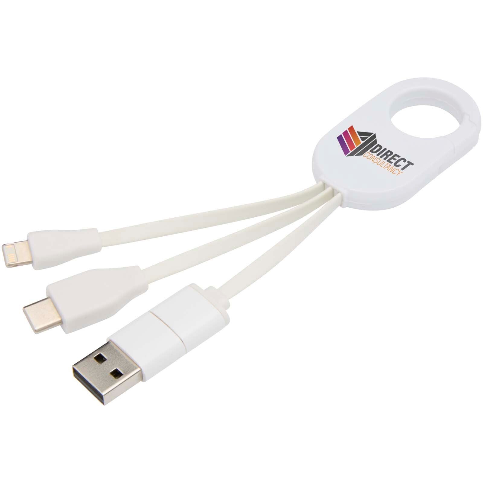 Troop 4-in-1 Ladekabel aus recyceltem Kunststoff - weiss-256
