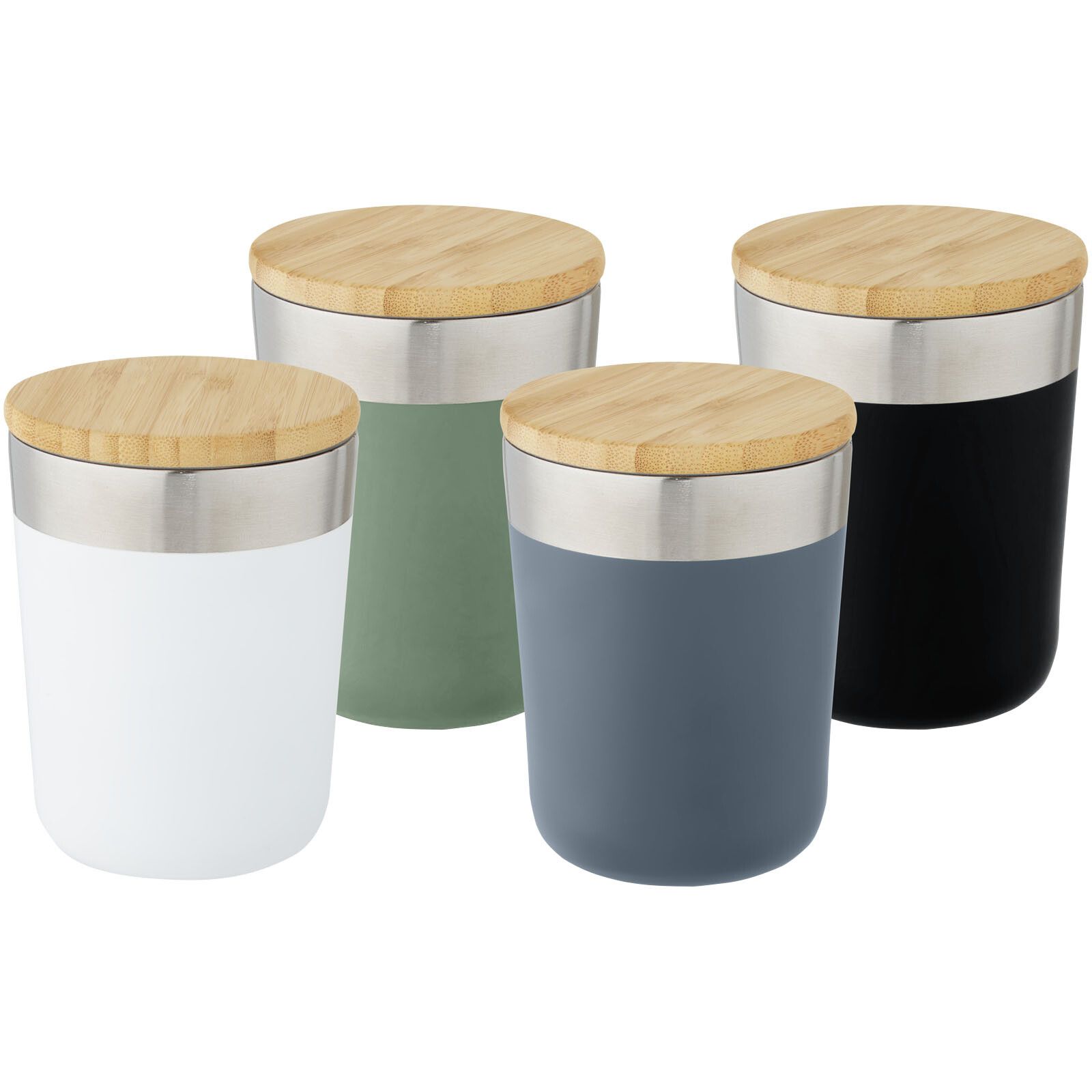 Lagan 330 ml Kupfer-Vakuum Isolierbecher mit Bambusdeckel - heather grün-546