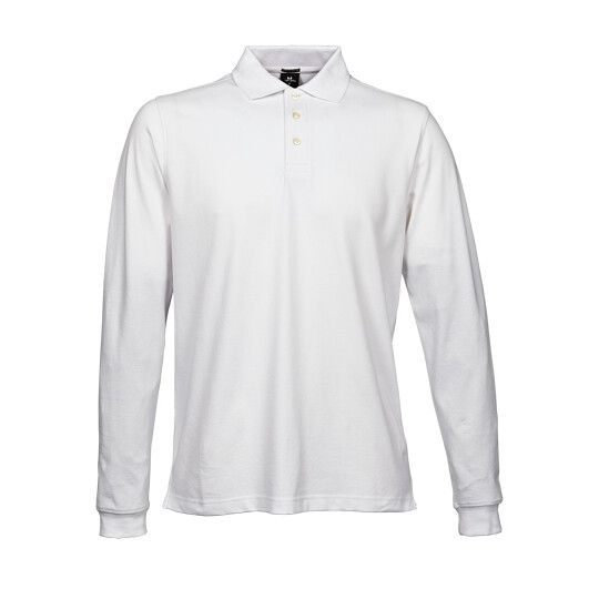 Men´s Luxury Stretch Long Sleeve Polo - white-841