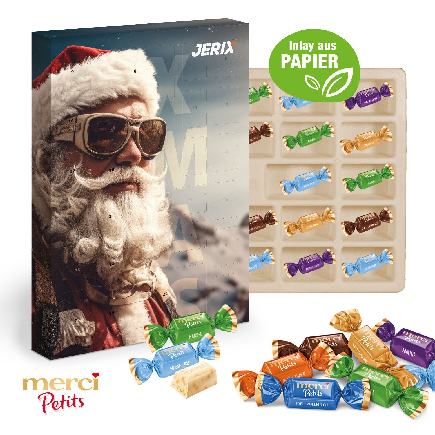 Adventskalender mit Merci Petits, Inlay Aus Papier-340