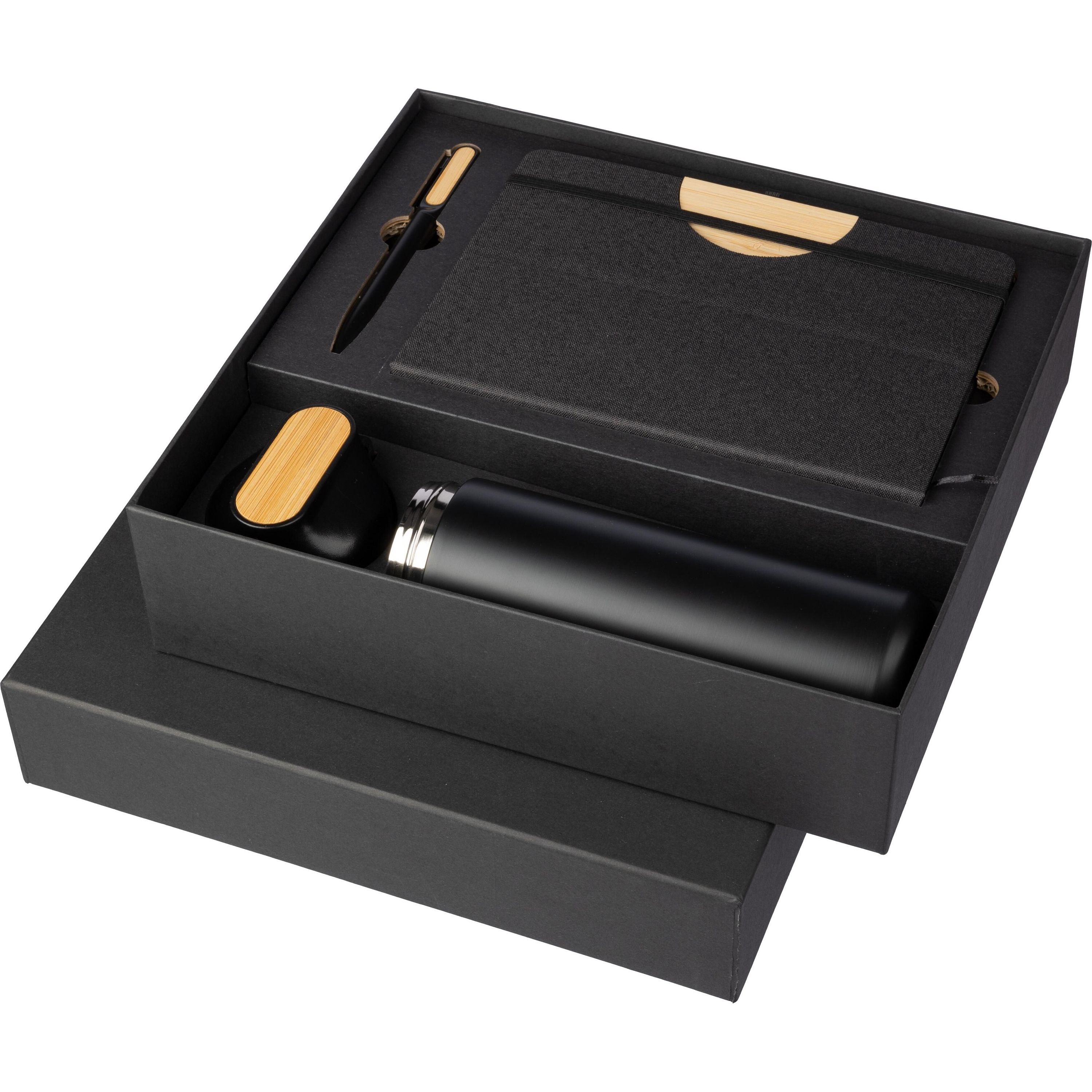 Schwarze Karton-Geschenkbox Kurt  - schwarz-144