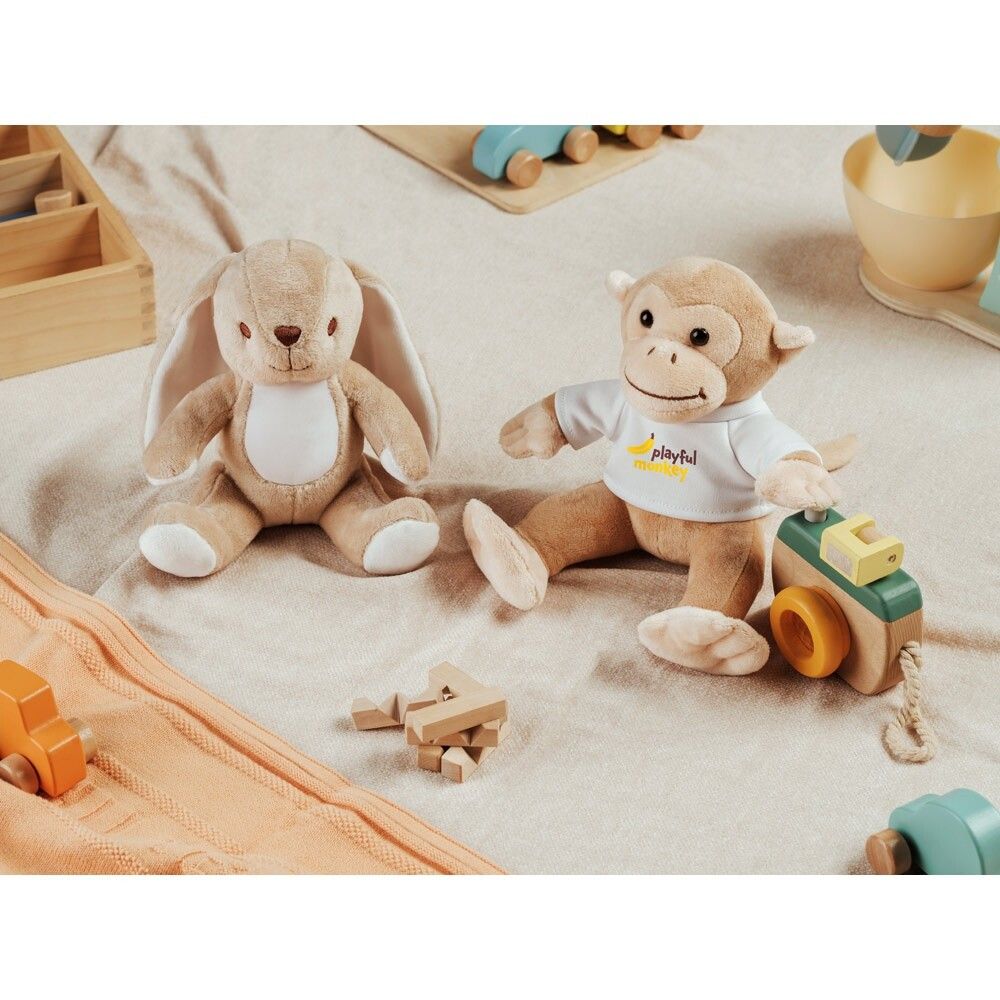 BUGS Plüschtier aus Polyester in Form eines Hasen, mit Stoff, der sich zur Personalisierung eignet - beige-790