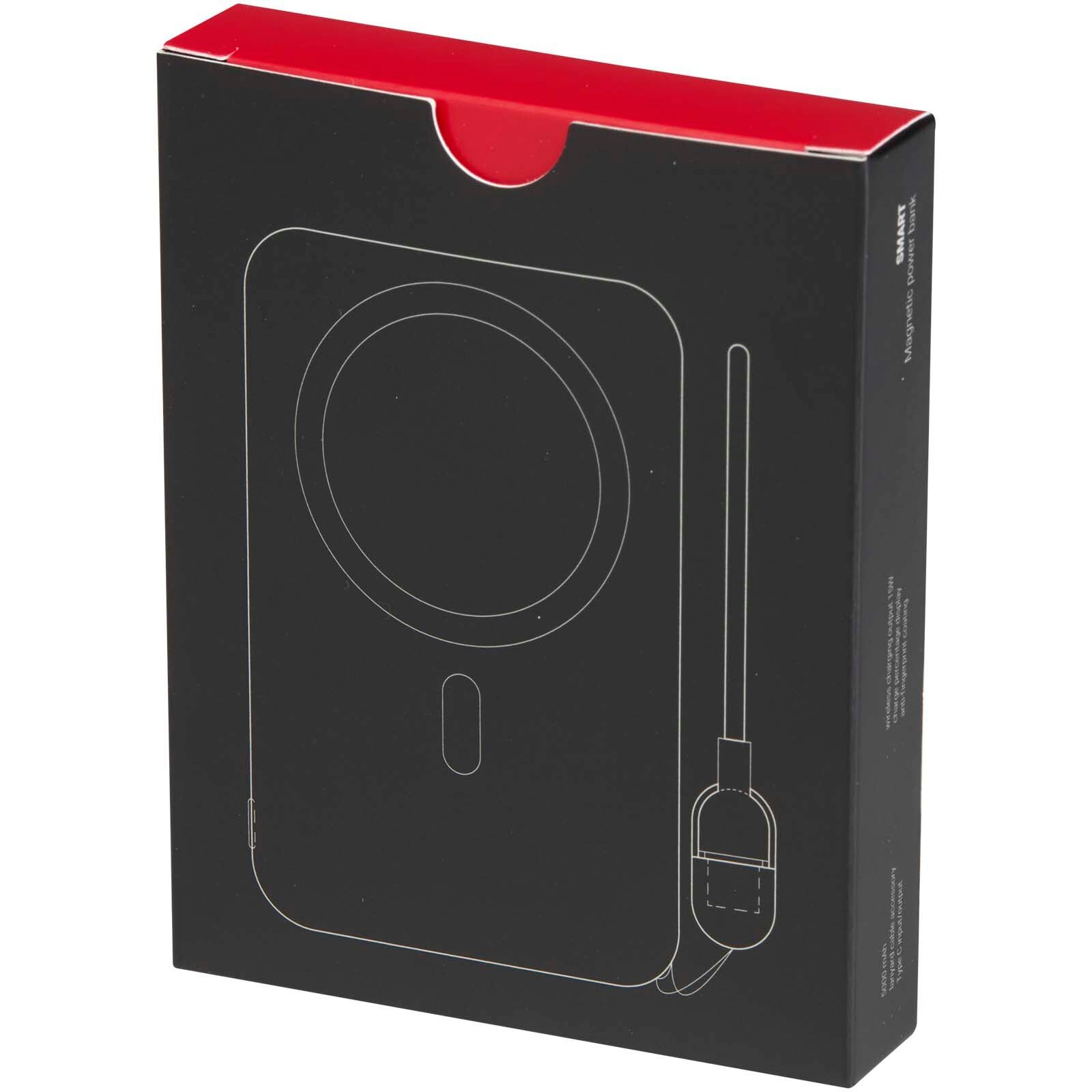 SMART 5000 mAh Powerbank aus recyceltem Kunststoff mit Magnetverschluss und Lanyard - schwarz-118