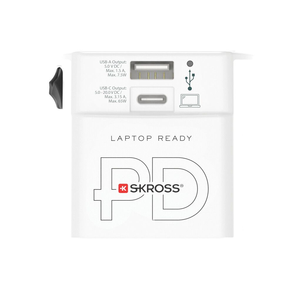 SKROSS World Travel Adapter MUV 65W PD mit USB-C-Kabel - weiß-86