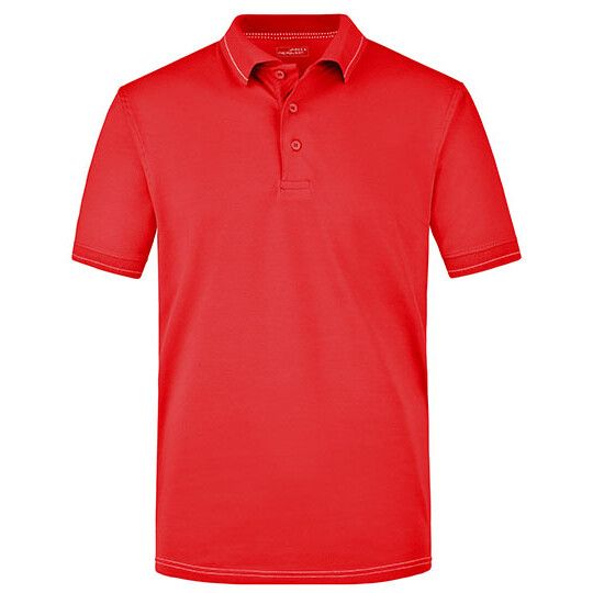 Men´s Elastic Polo - red - white-902