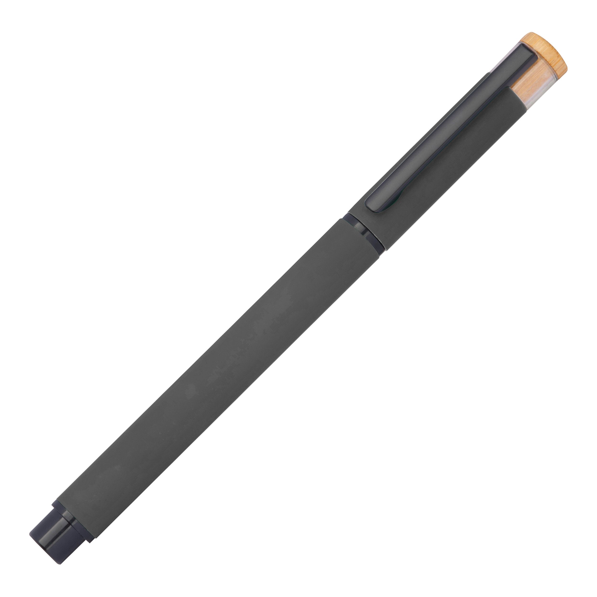 Schreibset mit Kugelschreiber und Rollerball aus recyceltem Aluminium  - anthrazit-500