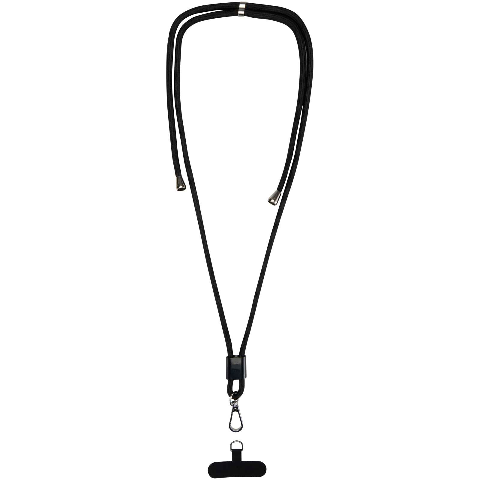 Vega verstellbares, recyceltes Smartphone Lanyard - schwarz-383