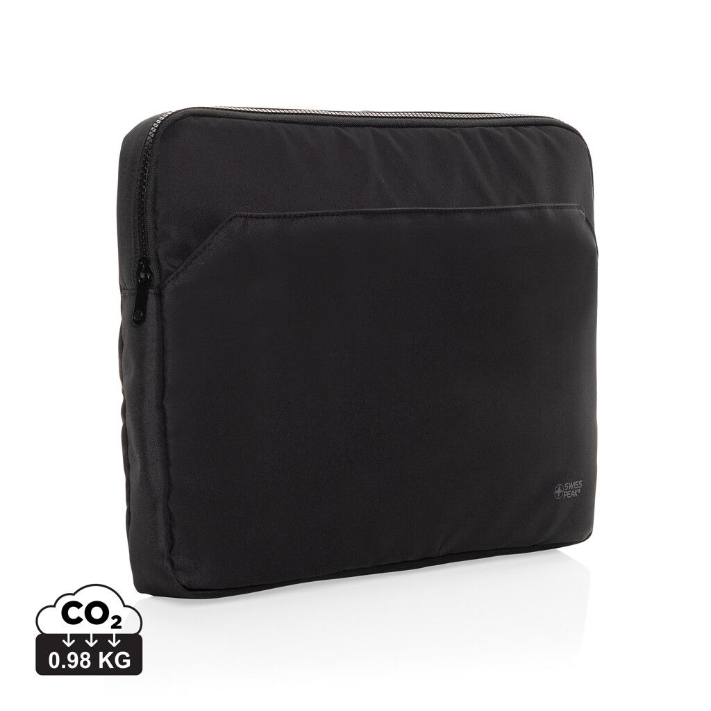 Swiss Peak Aware™ RPET Essential 15.6" Laptop Sleeve - schwarz-878
