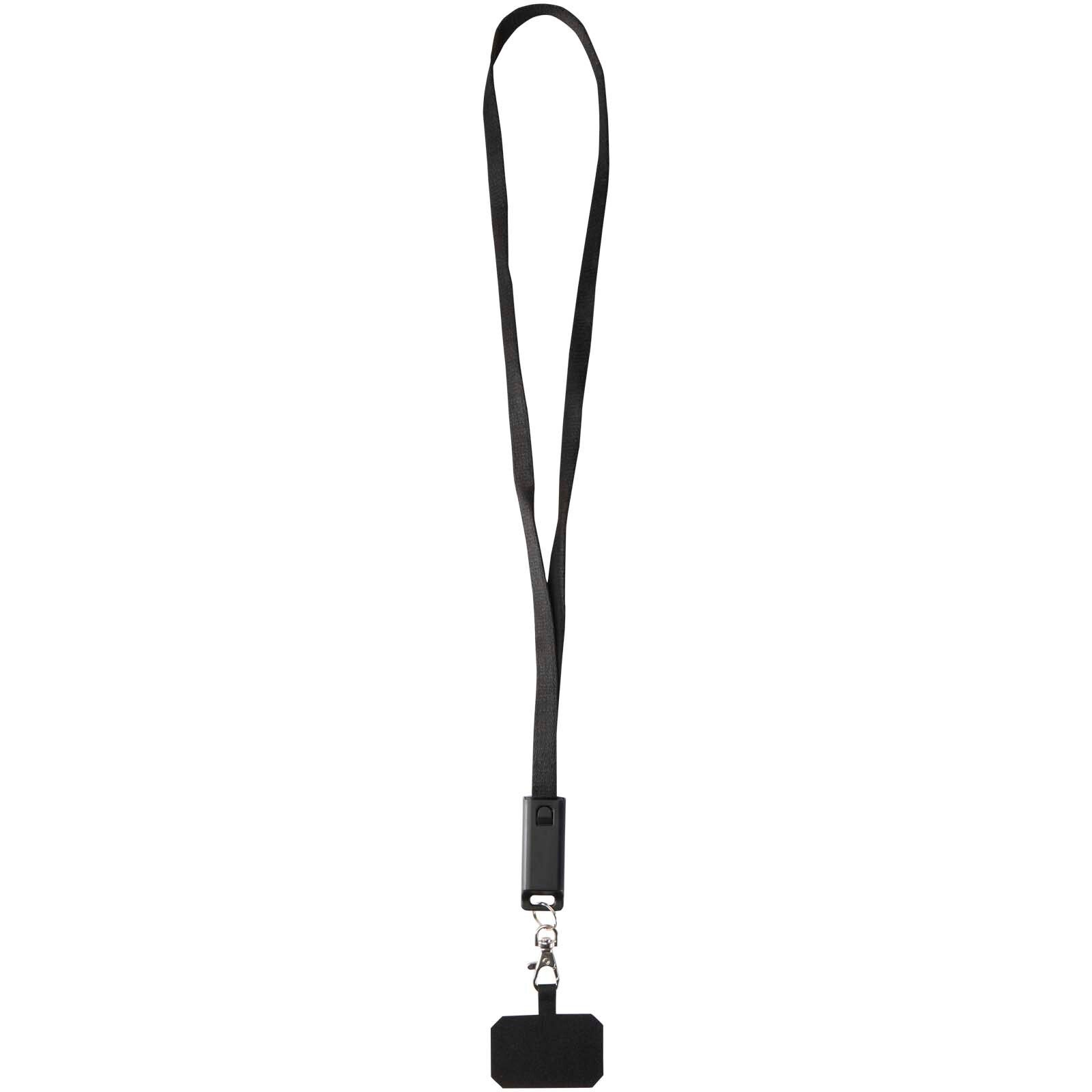 Franz 5 in 1 Lanyard Kabel  Kunststoff für Smartphones mit integrierter Datensynchronisierung und 65 W Schnellladefunktion - schwarz-202