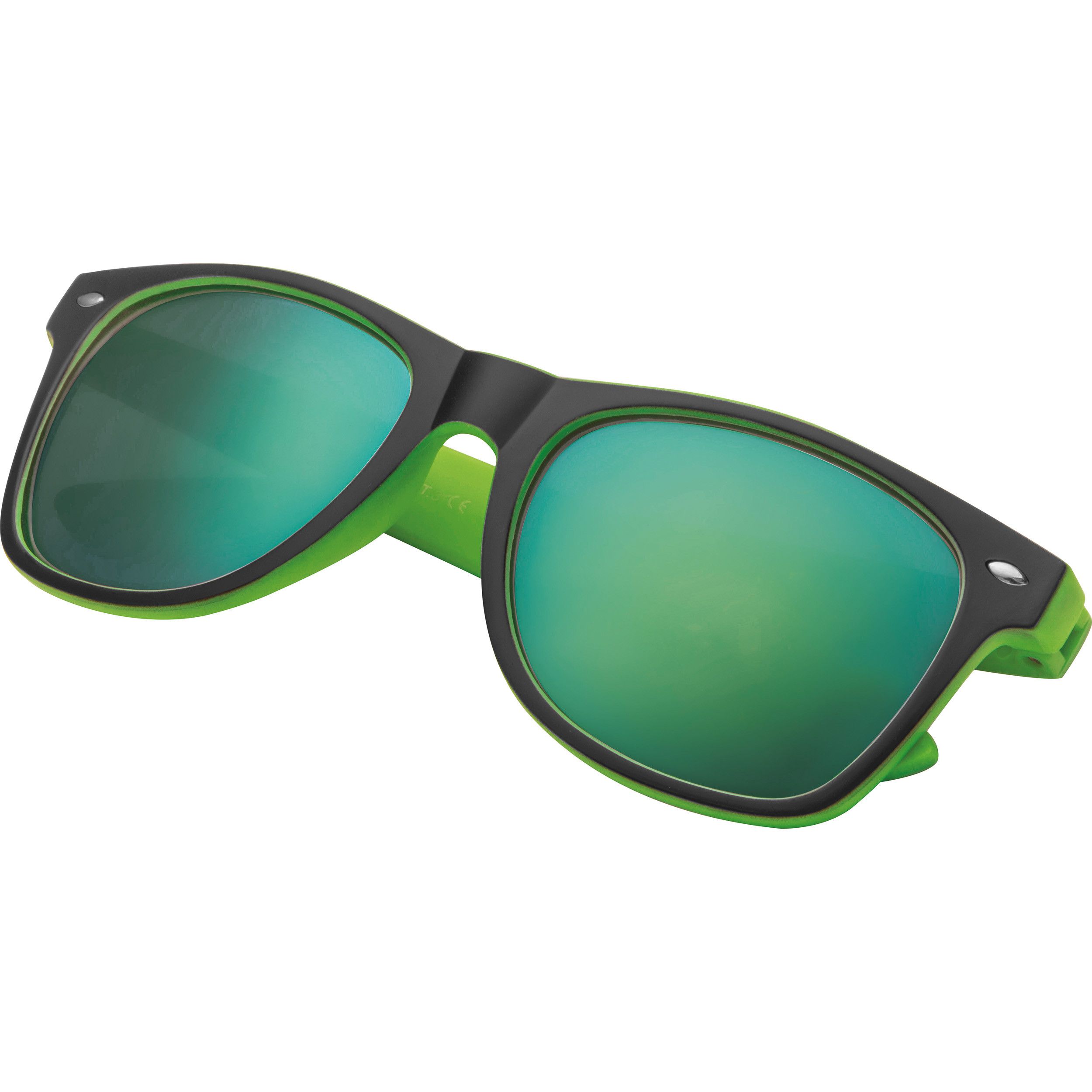 Sonnenbrille aus Kunststoff mit verspiegelten Gläsern, UV 400 Schutz - grün-347