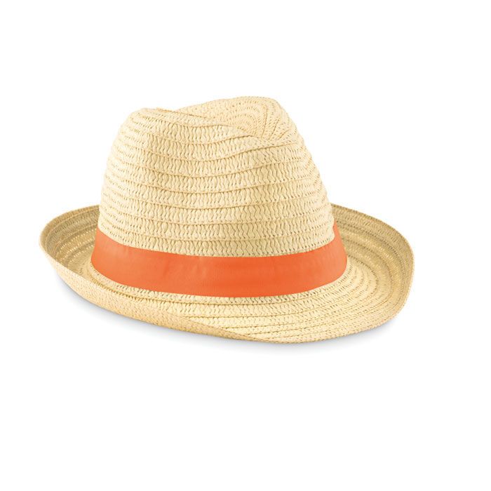 Papierstroh-Hut BOOGIE - orange-627
