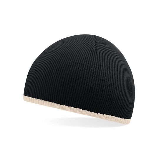 Two-Tone Pull-On Beanie - black - stone-141