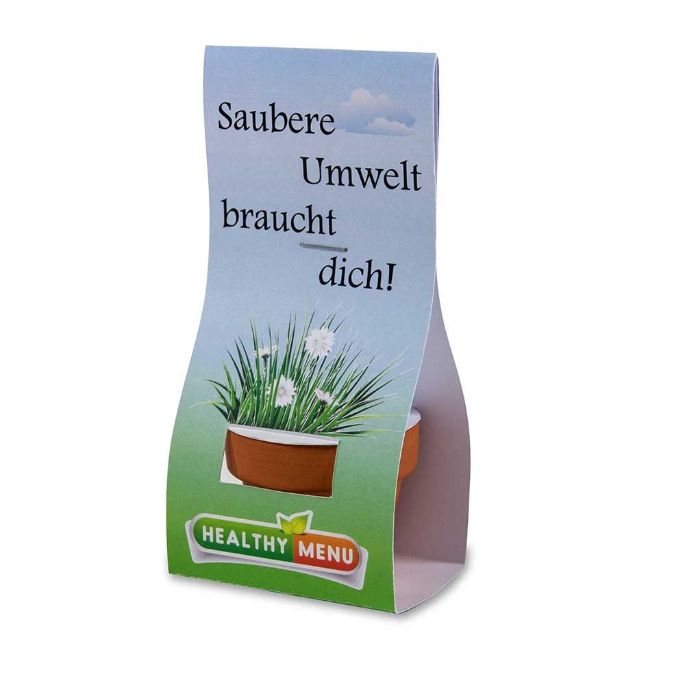 Logo-Töpfchen Überreichverpackung mit Samen - Basilikum-136