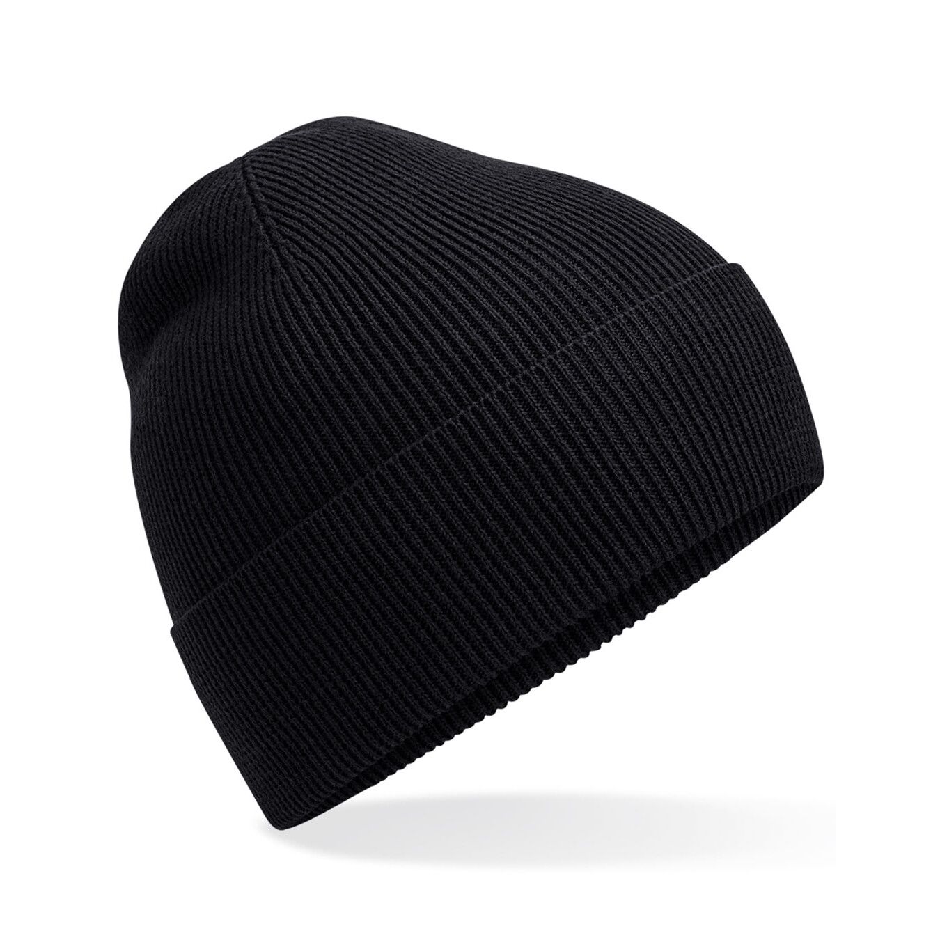 Organic Cotton Fine Knit Beanie - black-699