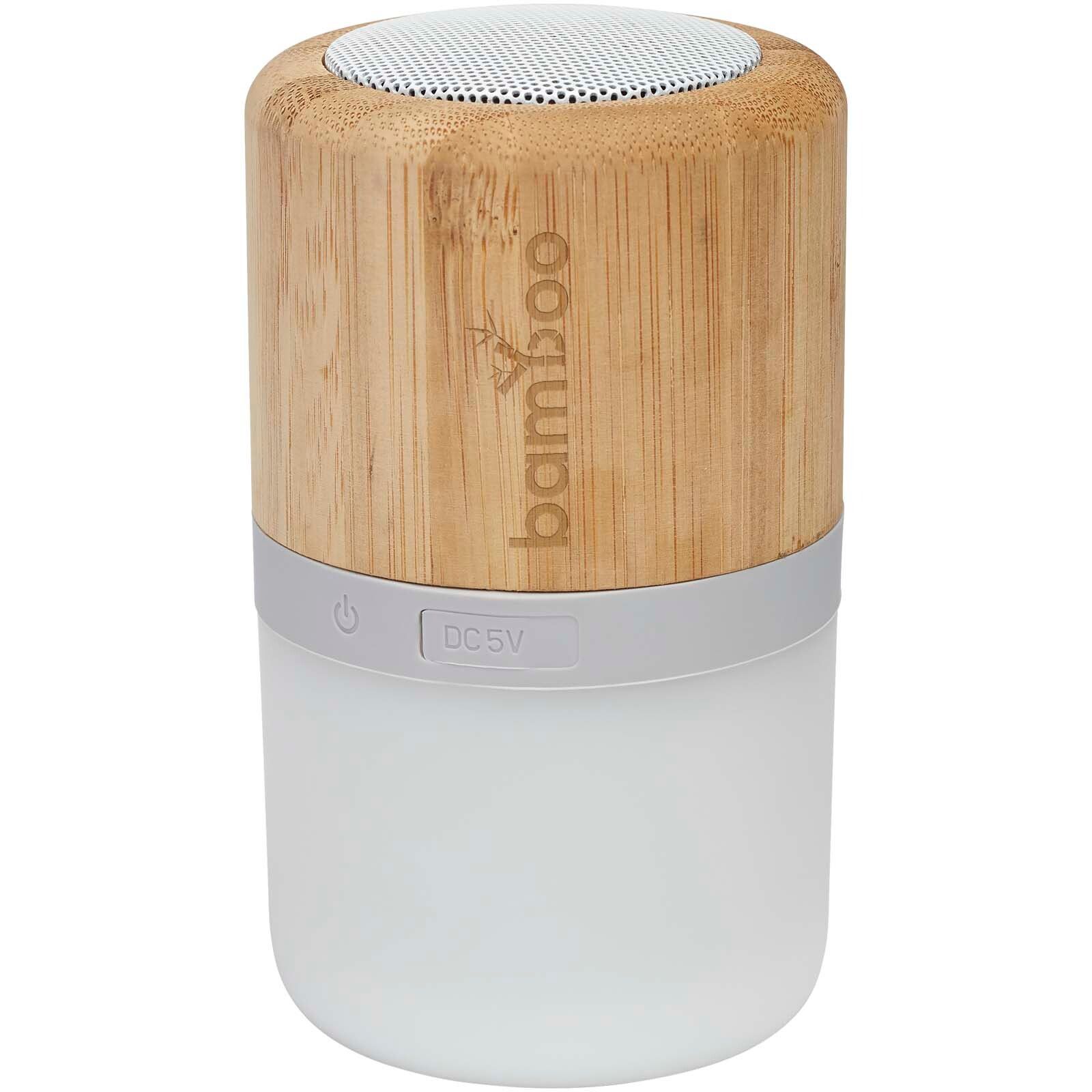 Aurea Bluetooth Lautsprecher aus Bambus mit Licht  - natur-2