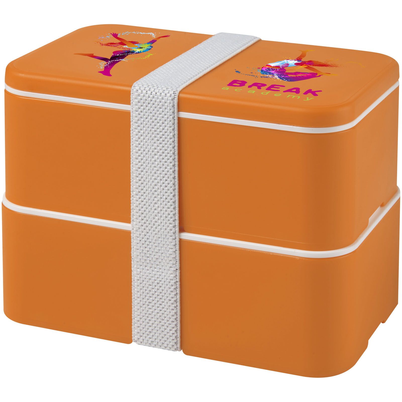 MIYO 700+700 ml Doppel-Lunchbox - orange -  orange -  weiss-252