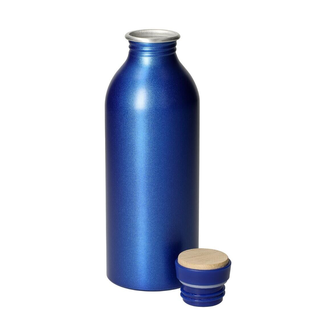 Aluminiumflasche Breeze, 650 ml - blau - natur-349
