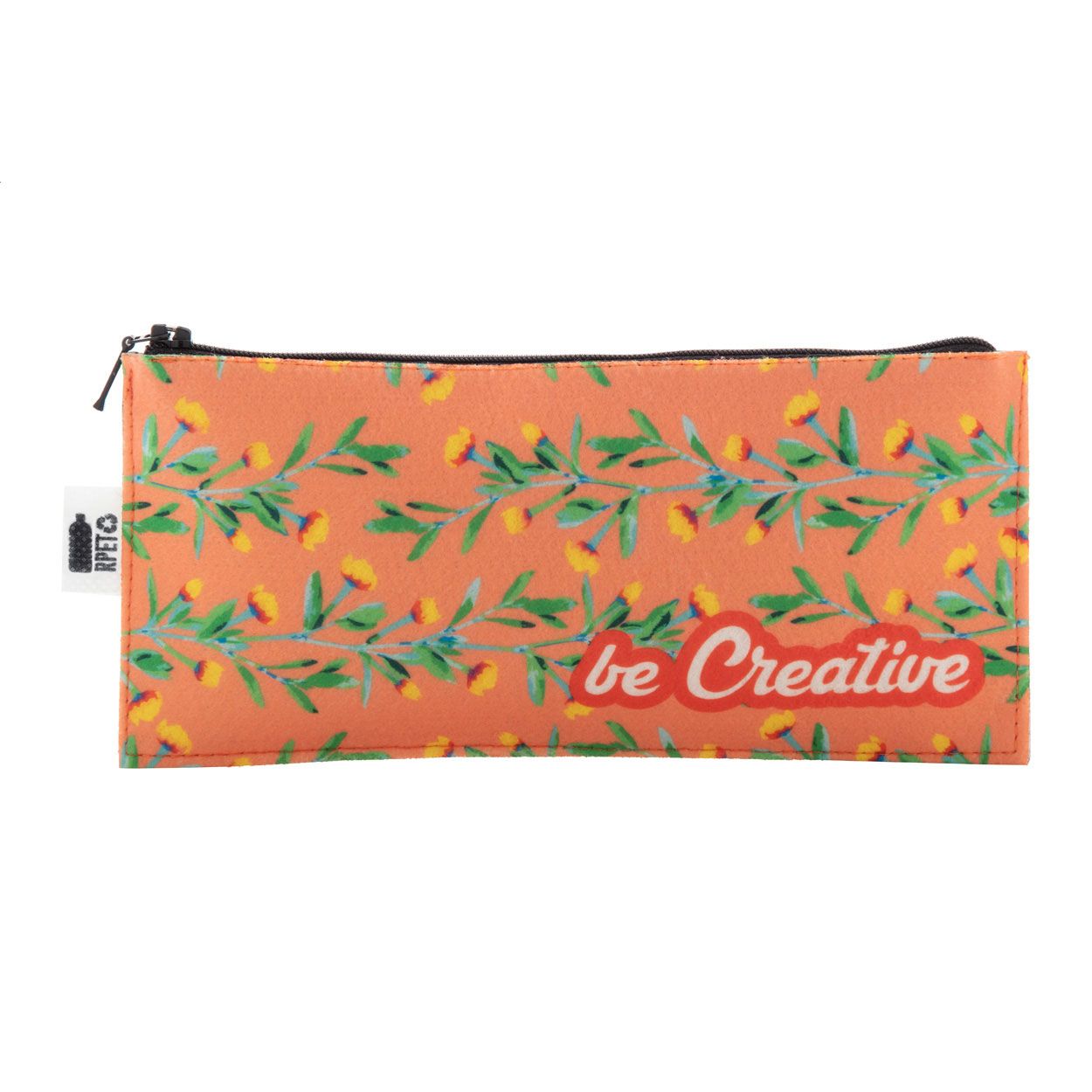CreaFelt Pen Zip individuelle RPET Stiftetasche - weiß - grau-574
