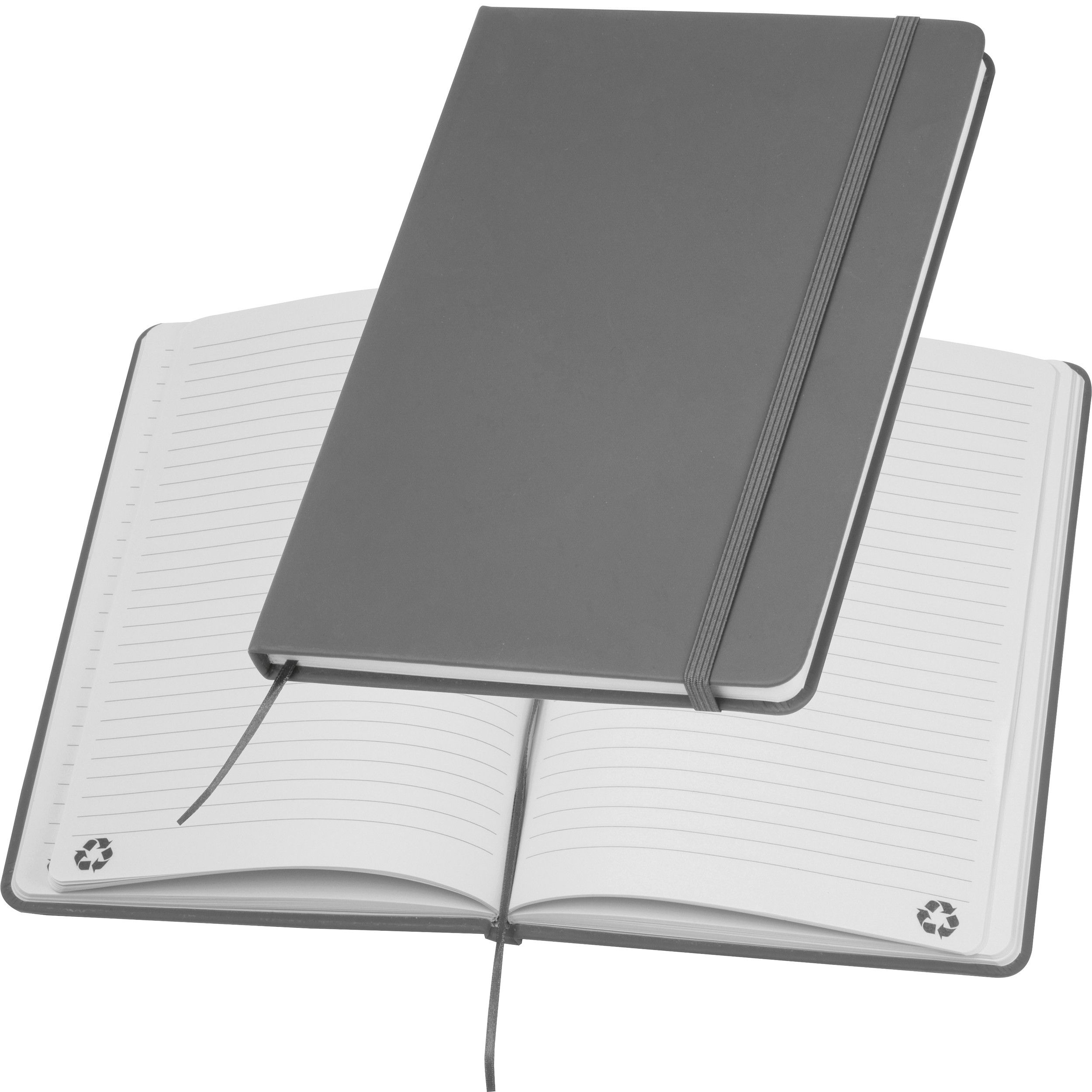 A5 Notizbuch aus Recyclingpapier  - silbergrau-626