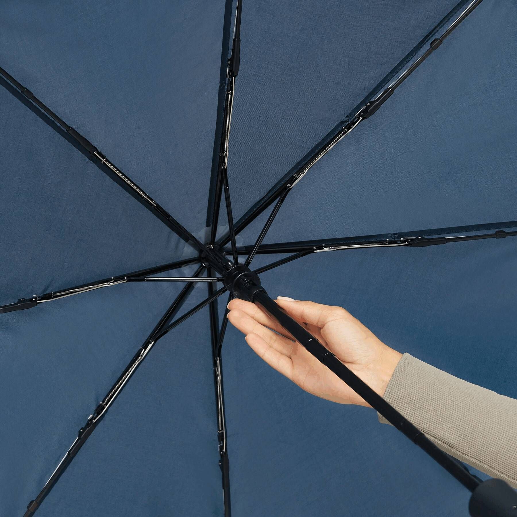 Vollautomatischer Windproof-Taschenschirm PLOPP - marineblau-167