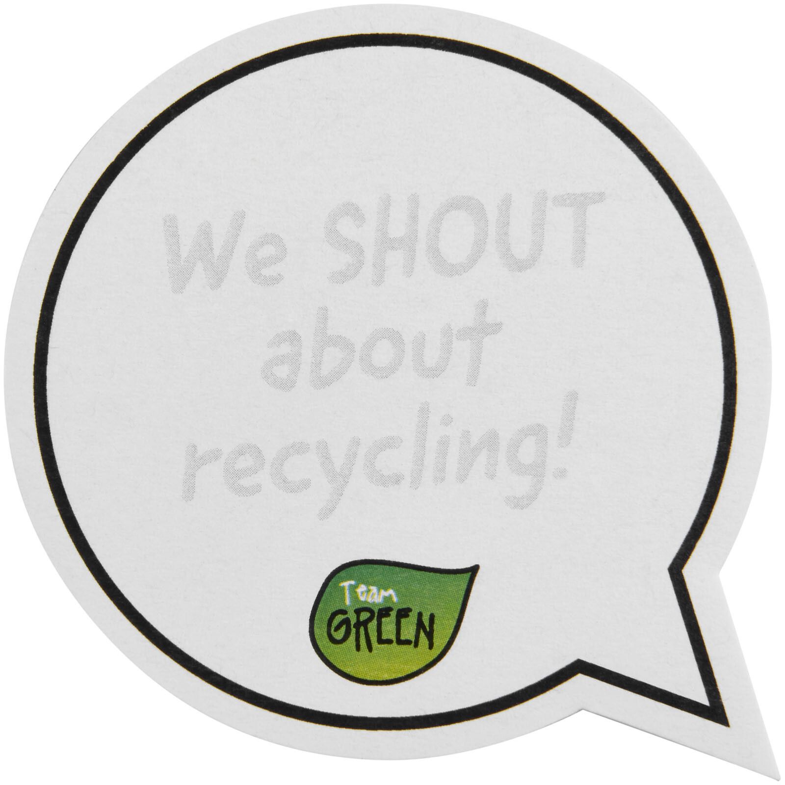 Sticky-Mate sprechblasenförmige recycelte Haftnotizen  - weiss-430