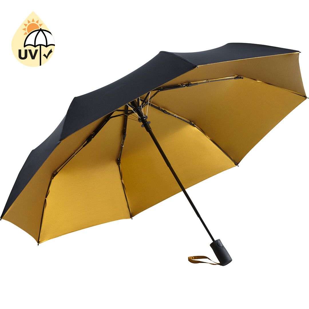 AC-Taschenschirm FARE® Doubleface Ø100 cm - schwarz - gold-712