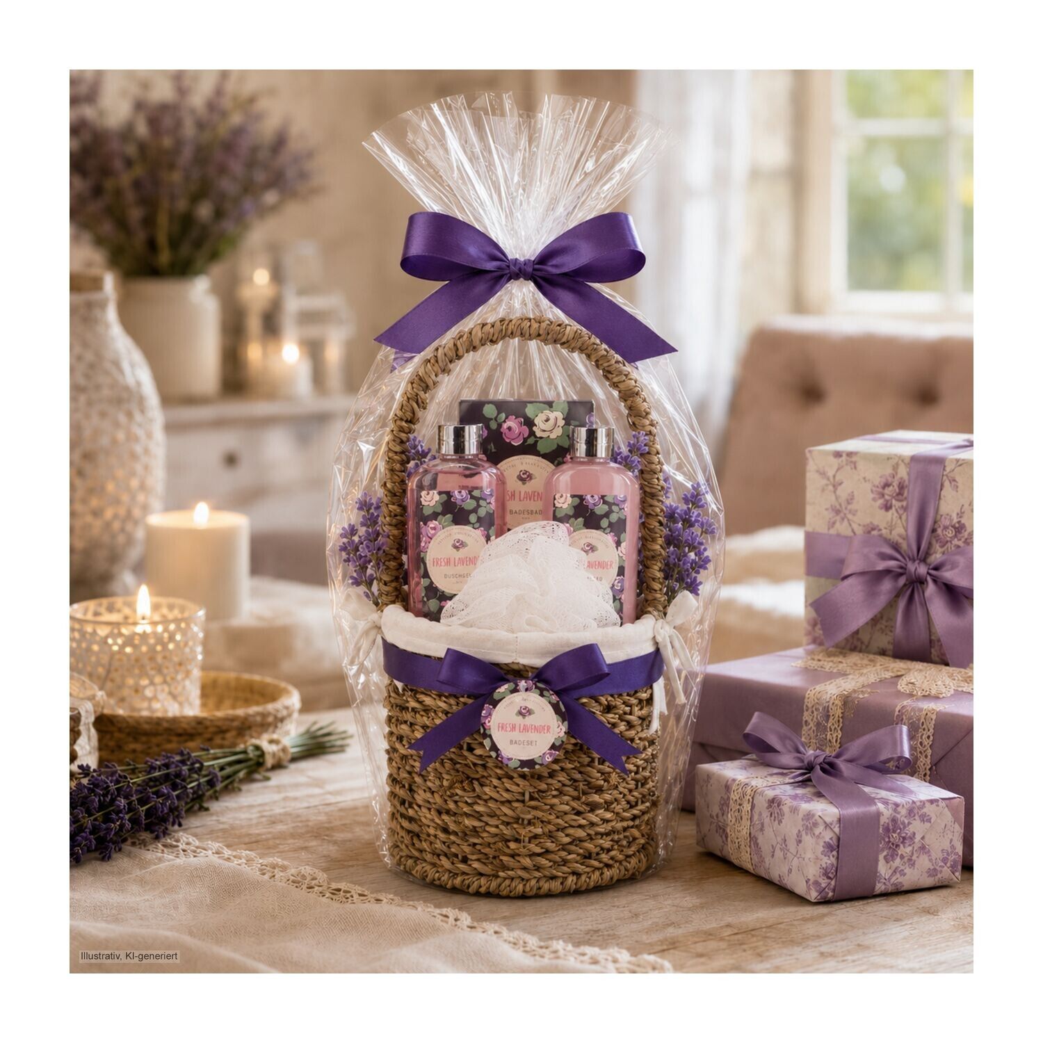 Wellness-Geschenkset: Lavendelkörbchen-473