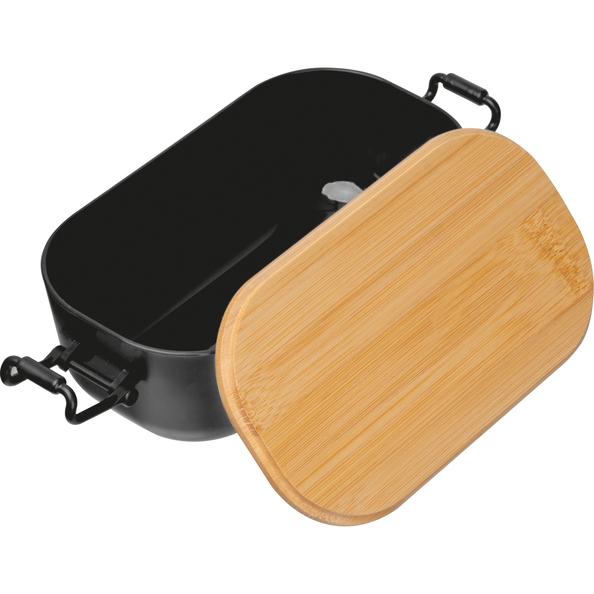 Lunchbox mit Bambusdeckel und Bügelverschluss JAVIER - schwarz-68