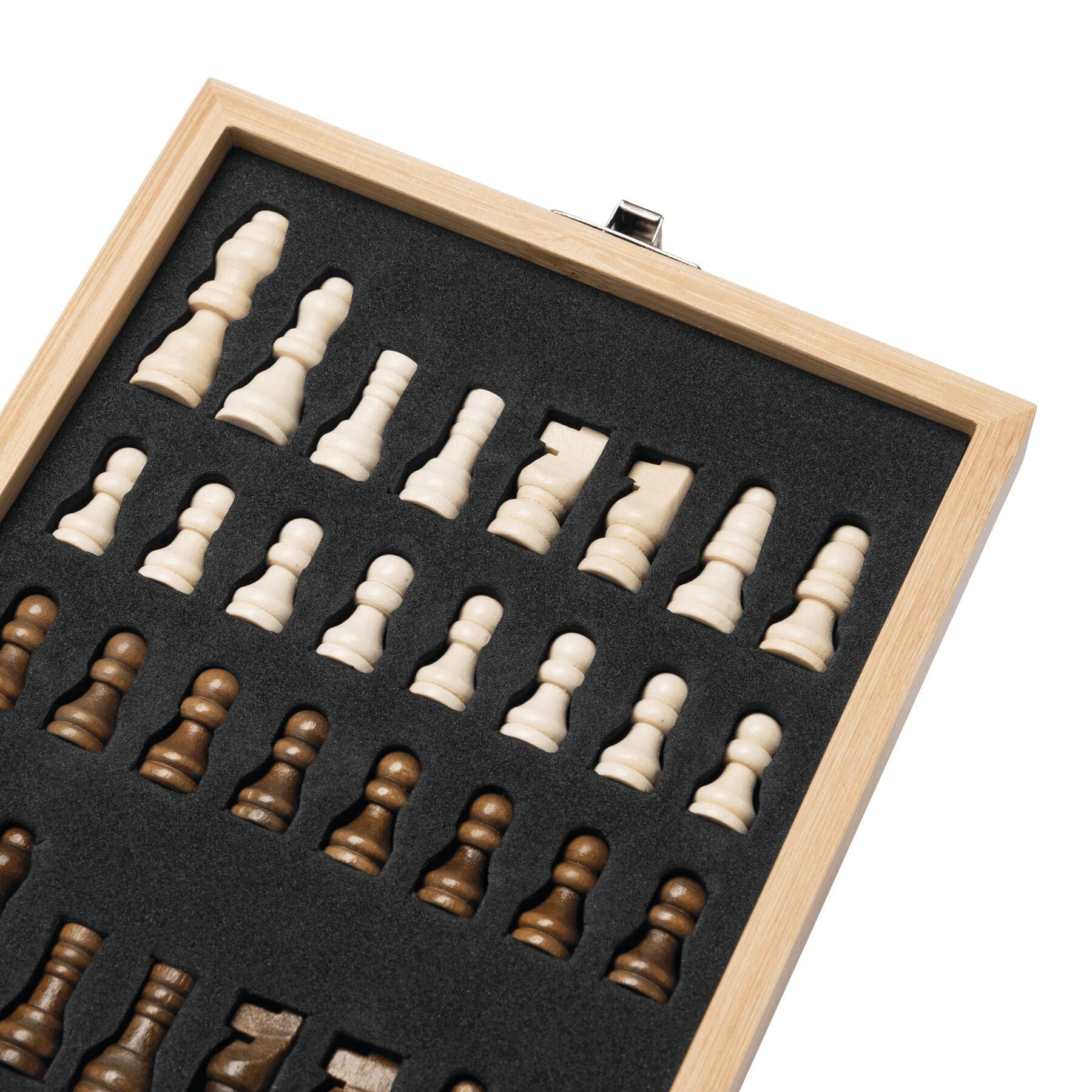 Weinset BAMBOO CHESS mit Schachspiel - braun-701
