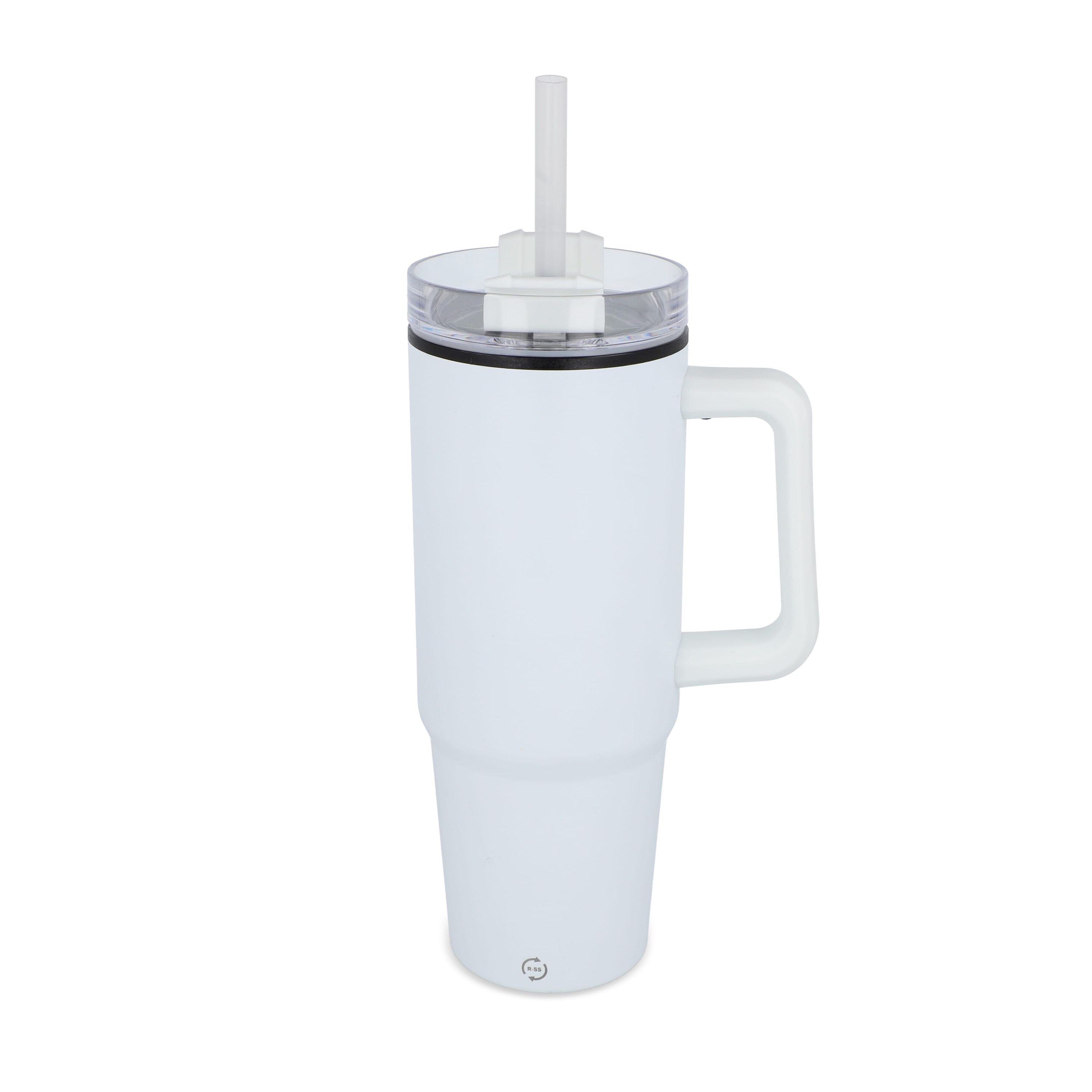 Miami Becher mit Henkel und Strohhalm 800ml - weiss-548