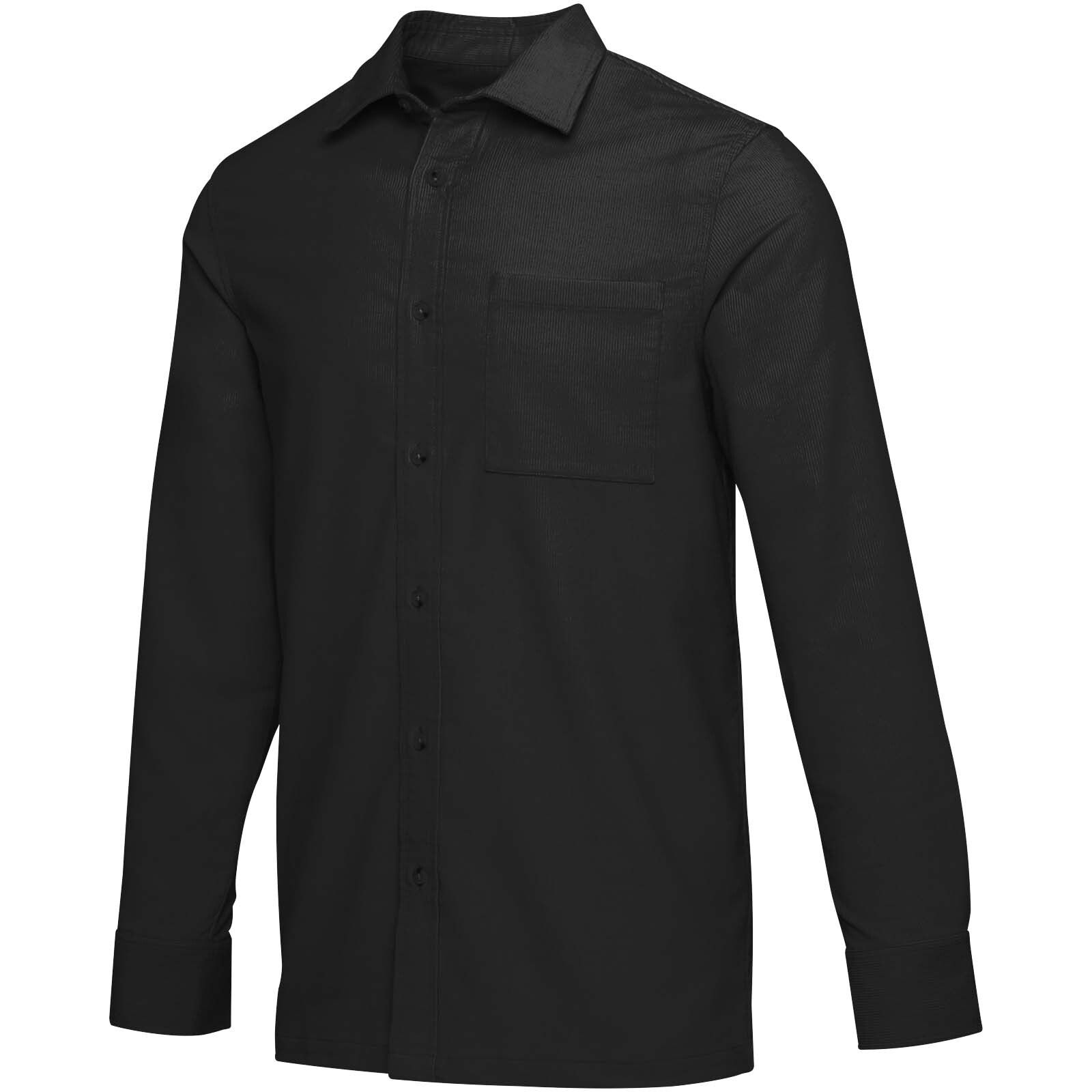 Alum Hemd aus Cord   - schwarz - 3XL-620