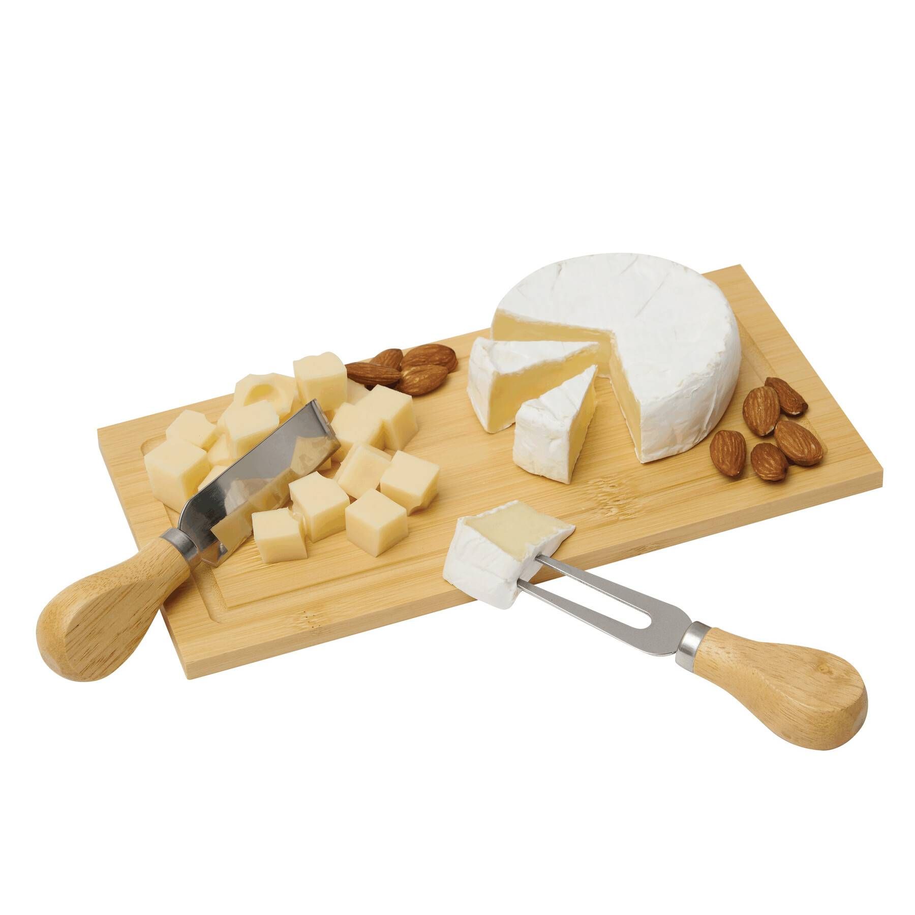 Wein- und Käseset BAMBOO WINE - braun - silber-309