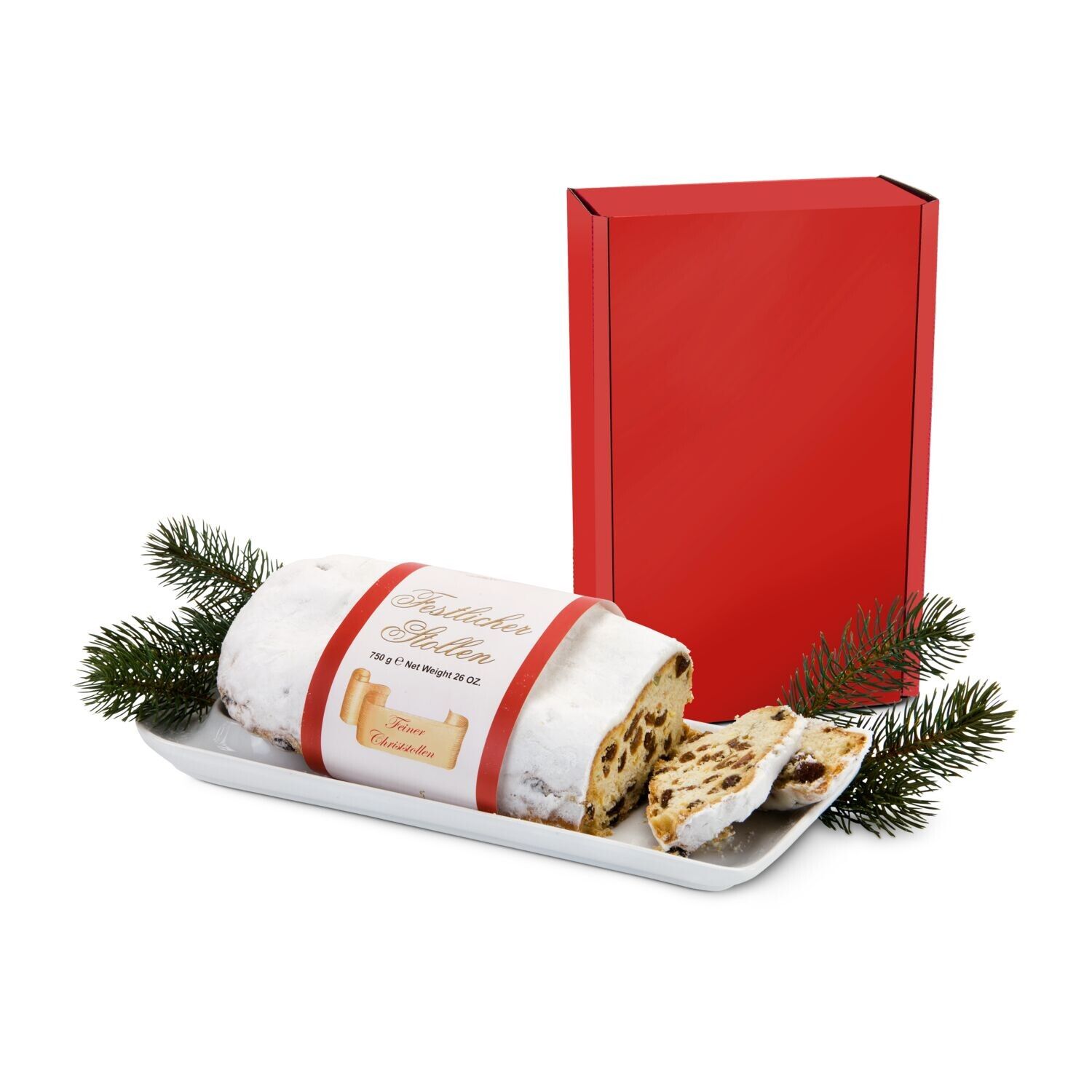 Geschenkset Christstollen im roten Geschenkkarton-447