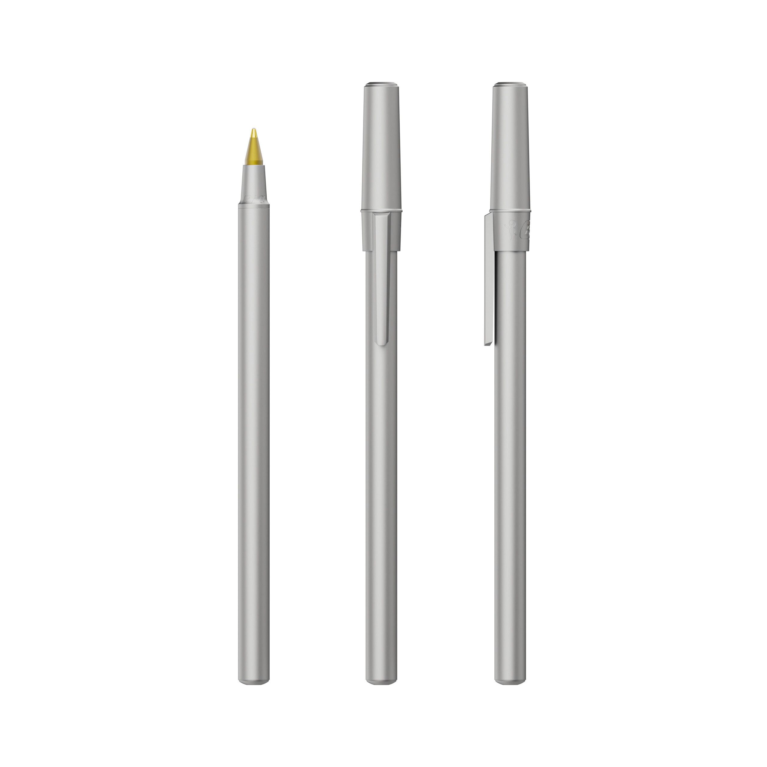 BIC® Round Stic® Kugelschreiber, Mine blau - metall-263