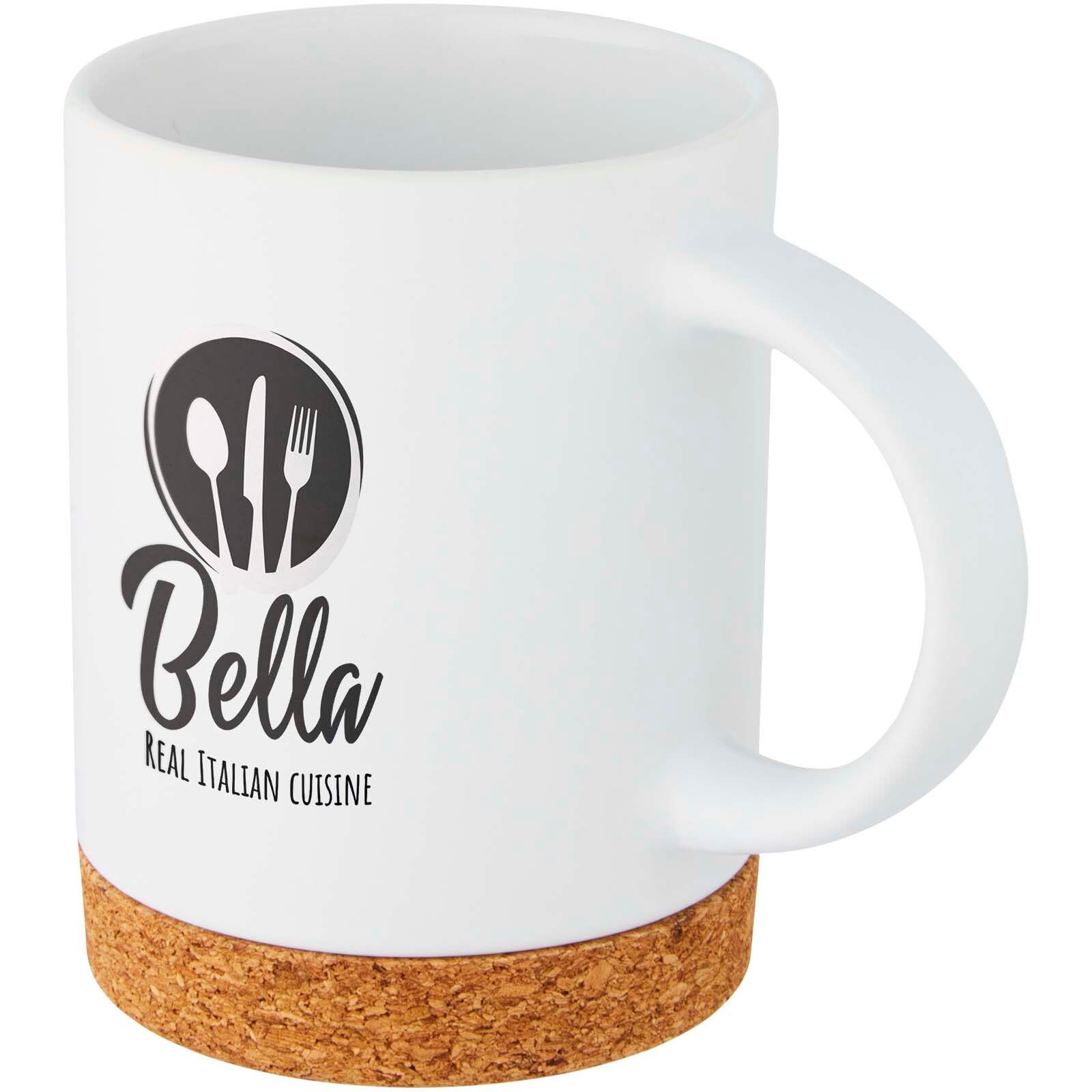 Neiva 425 ml Keramiktasse mit Korkboden - weiss-763