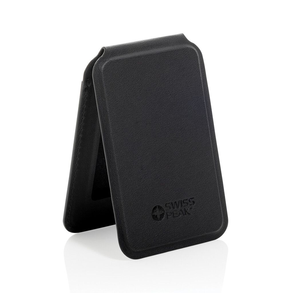 Magstand magnetische Handytasche mit Ständer aus RCS rec. PU - schwarz-992