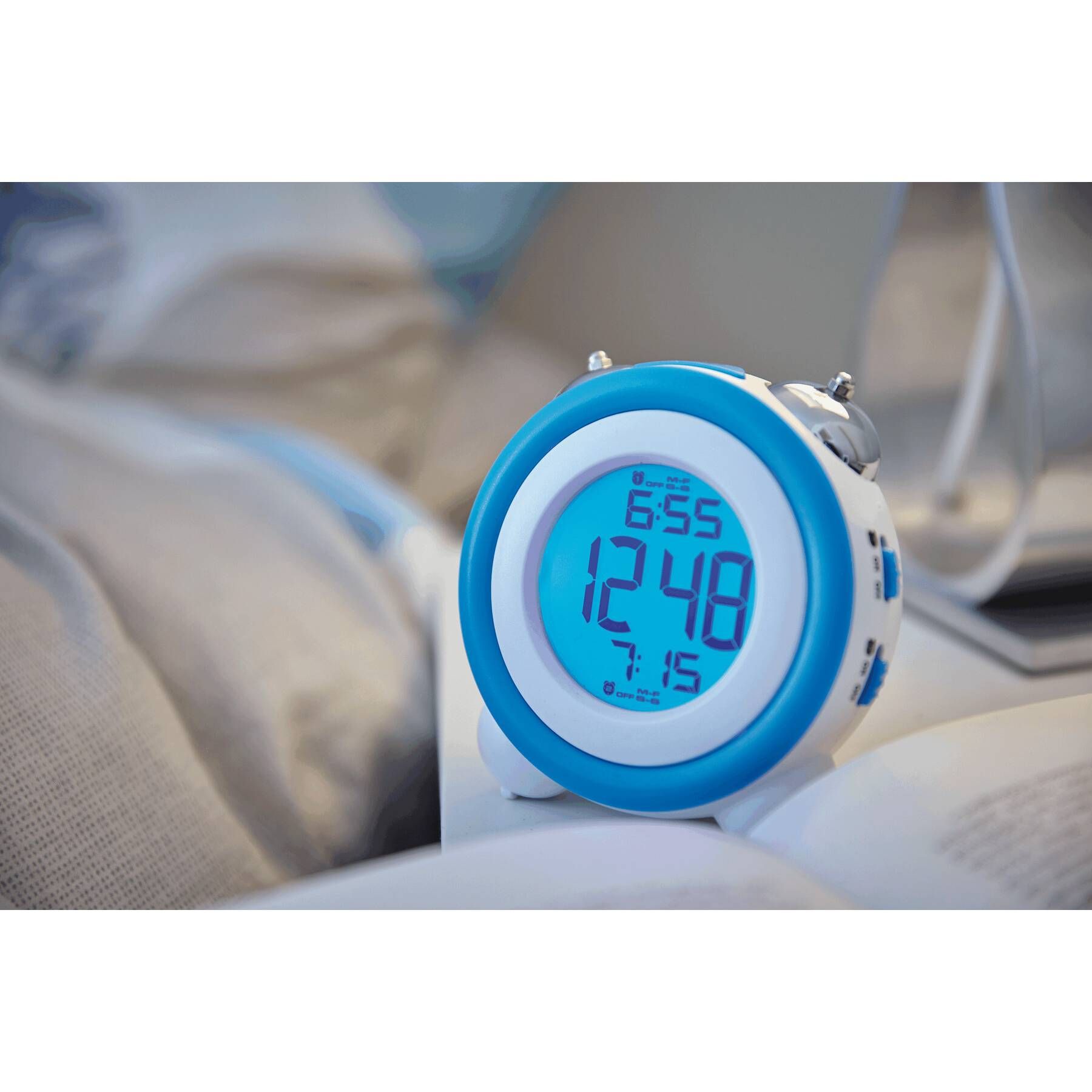 Wecker MODERN RETRO - blau - weiß-231