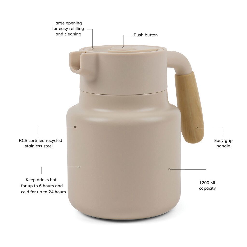 VINGA Arbe RCS Isolierkanne 1200ml - beige-824