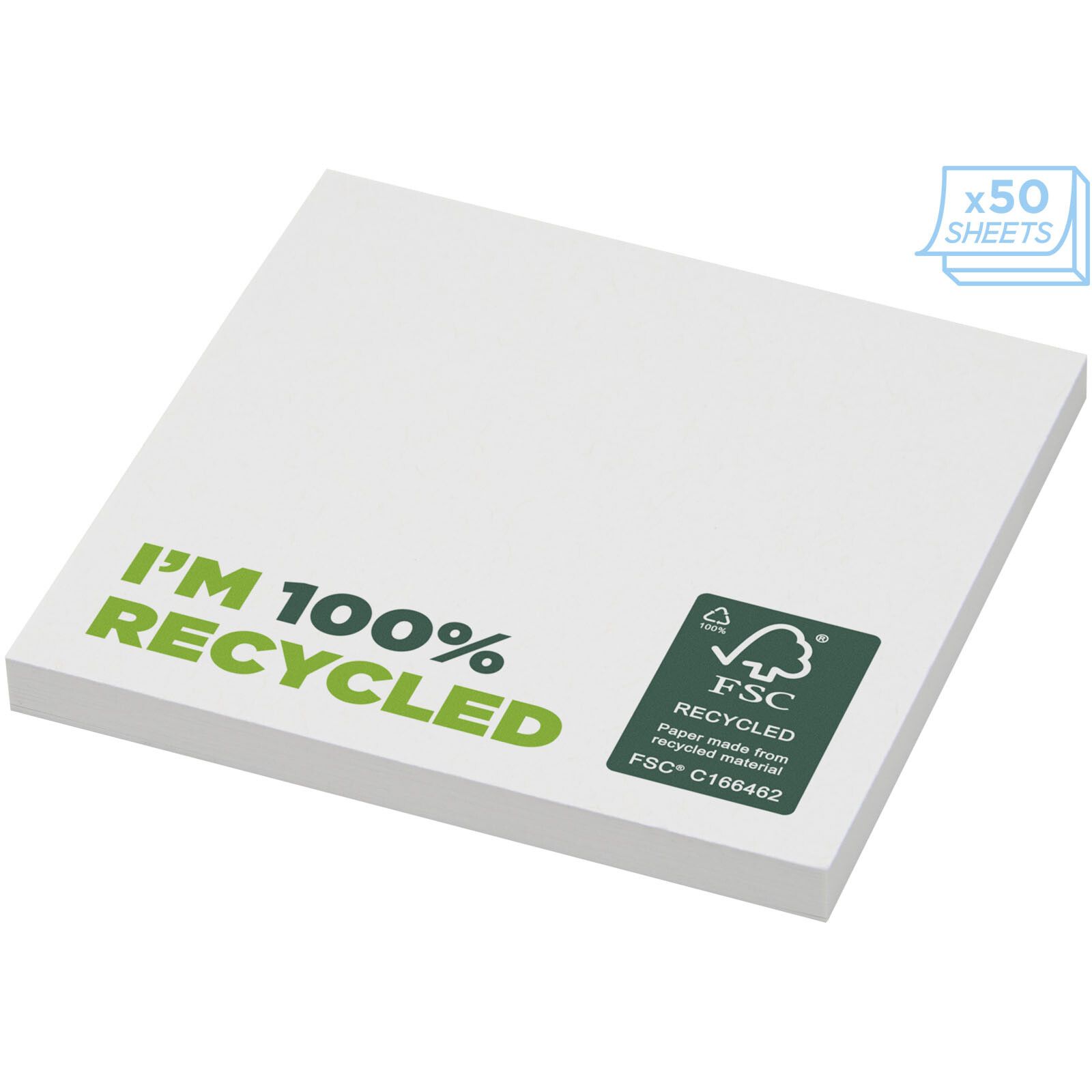 Sticky-Mate recycelte Haftnotizen 75 x 75 mm - weiss-849