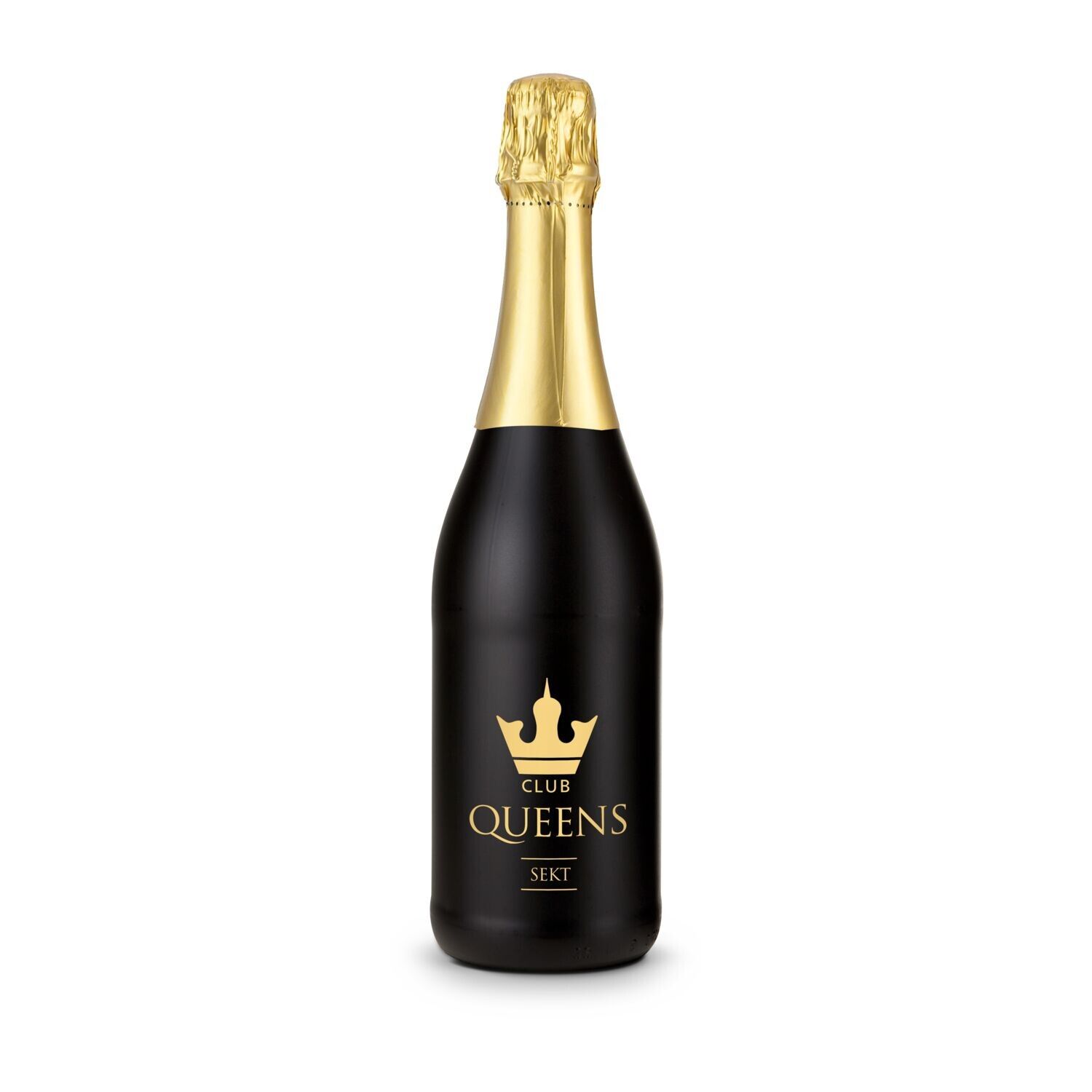 Sekt Cuvée - Flasche schwarz, 0,75 l - Kapselfarbe Gold-310