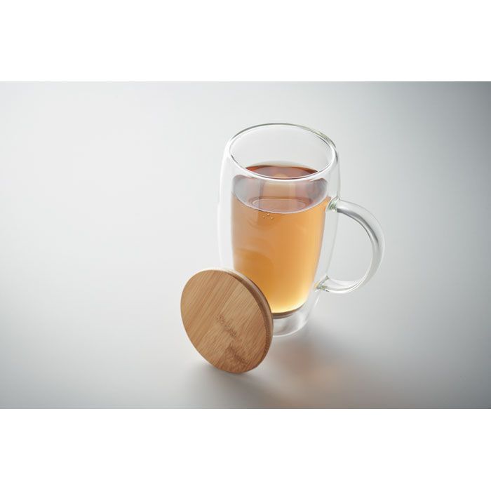 Doppelwandiger Glasbecher 450ml TEROL - transparent-518