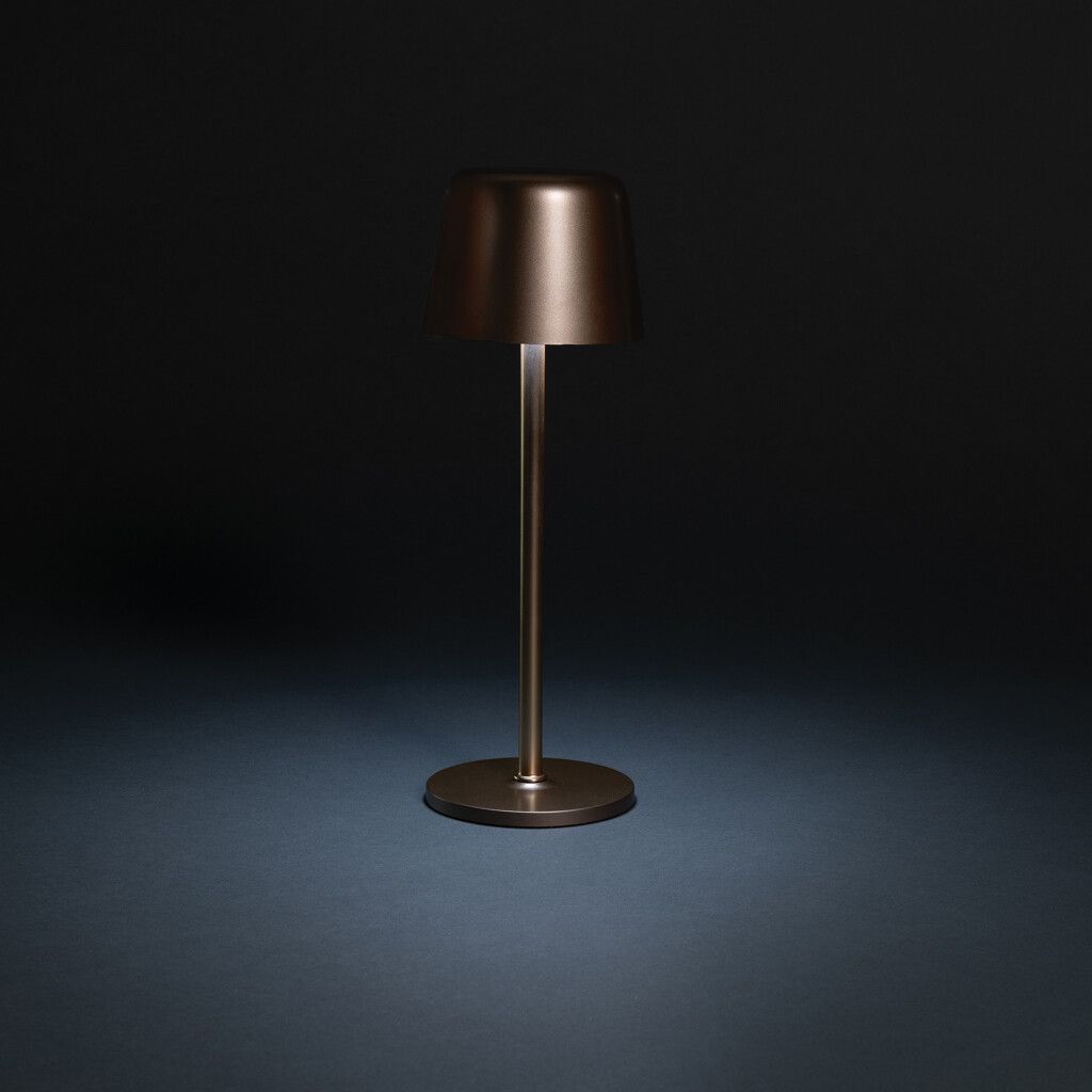 Zenic USB Tischleuchte aus RCS recyceltem Kunststoff - bronze-500