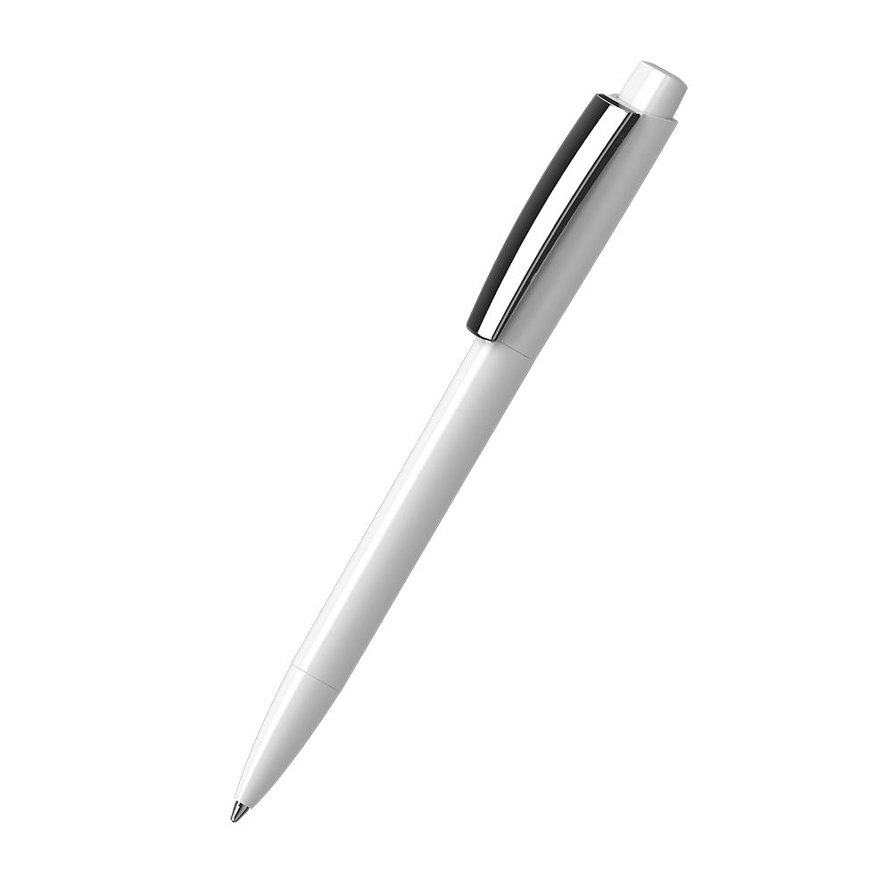 Druckkugelschreiber Zeno high gloss PMn - weiss-817