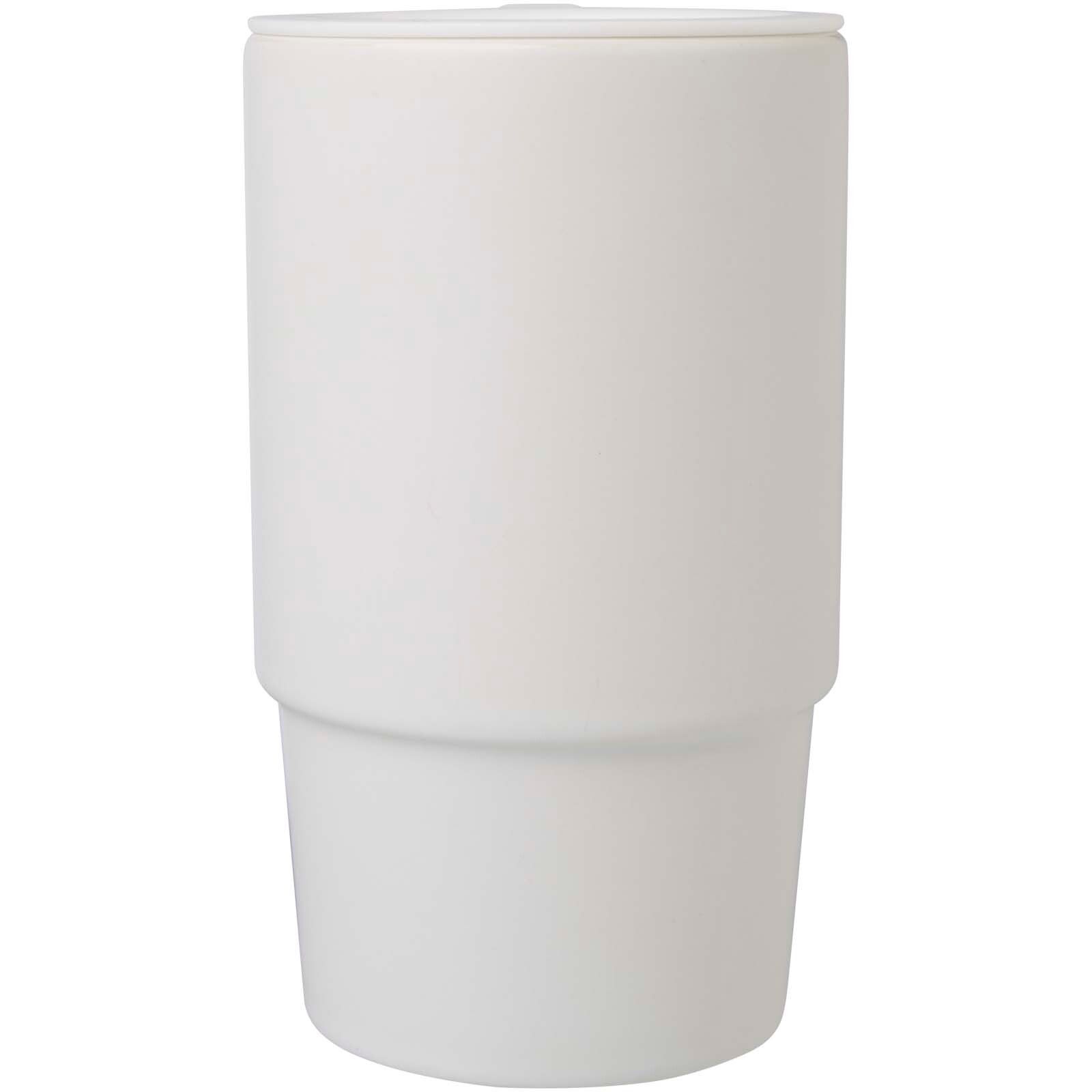 Carter 450 ml Keramiktasse mit Kunststoffdeckel - weiss-433