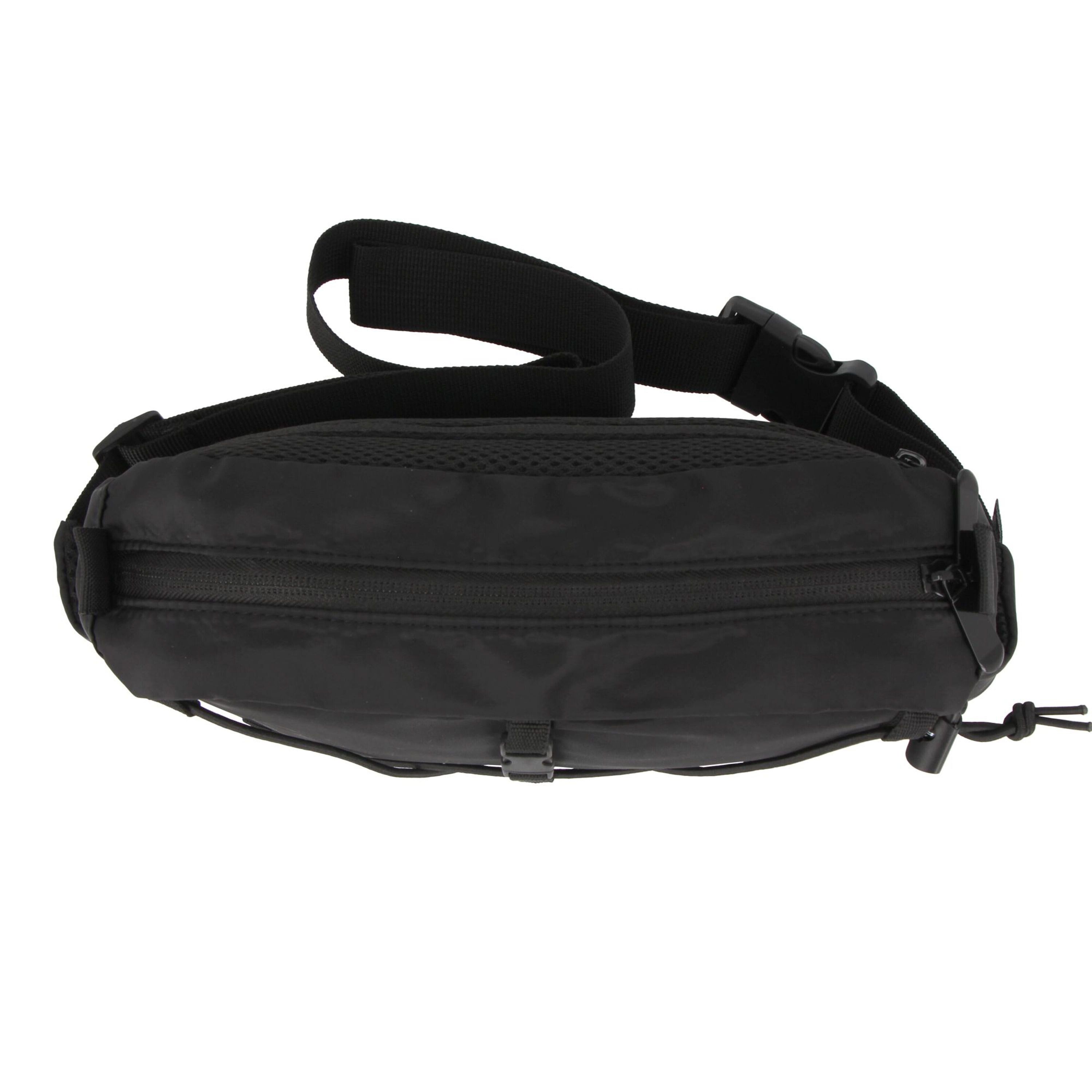 Umhängetasche aus R-PET mit Kordelzug - schwarz-997