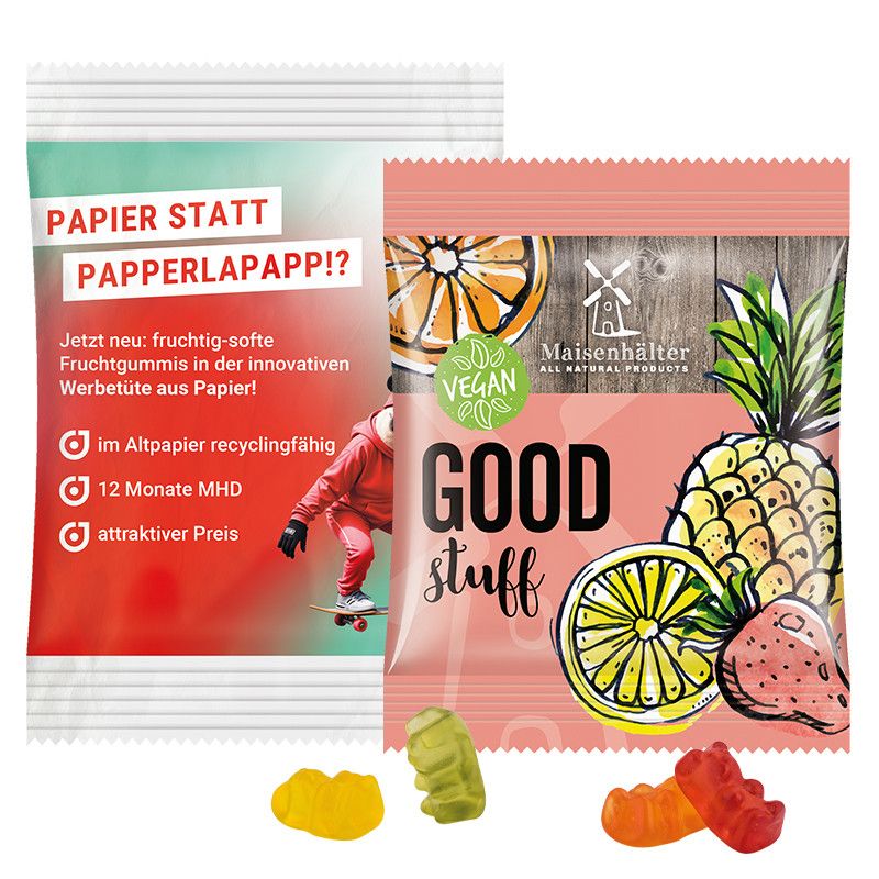 Minitüte 12 g, kompostierbare Folie transparent, Trolli Vegane Gummibärchen, 14% Fruchtsaft-908